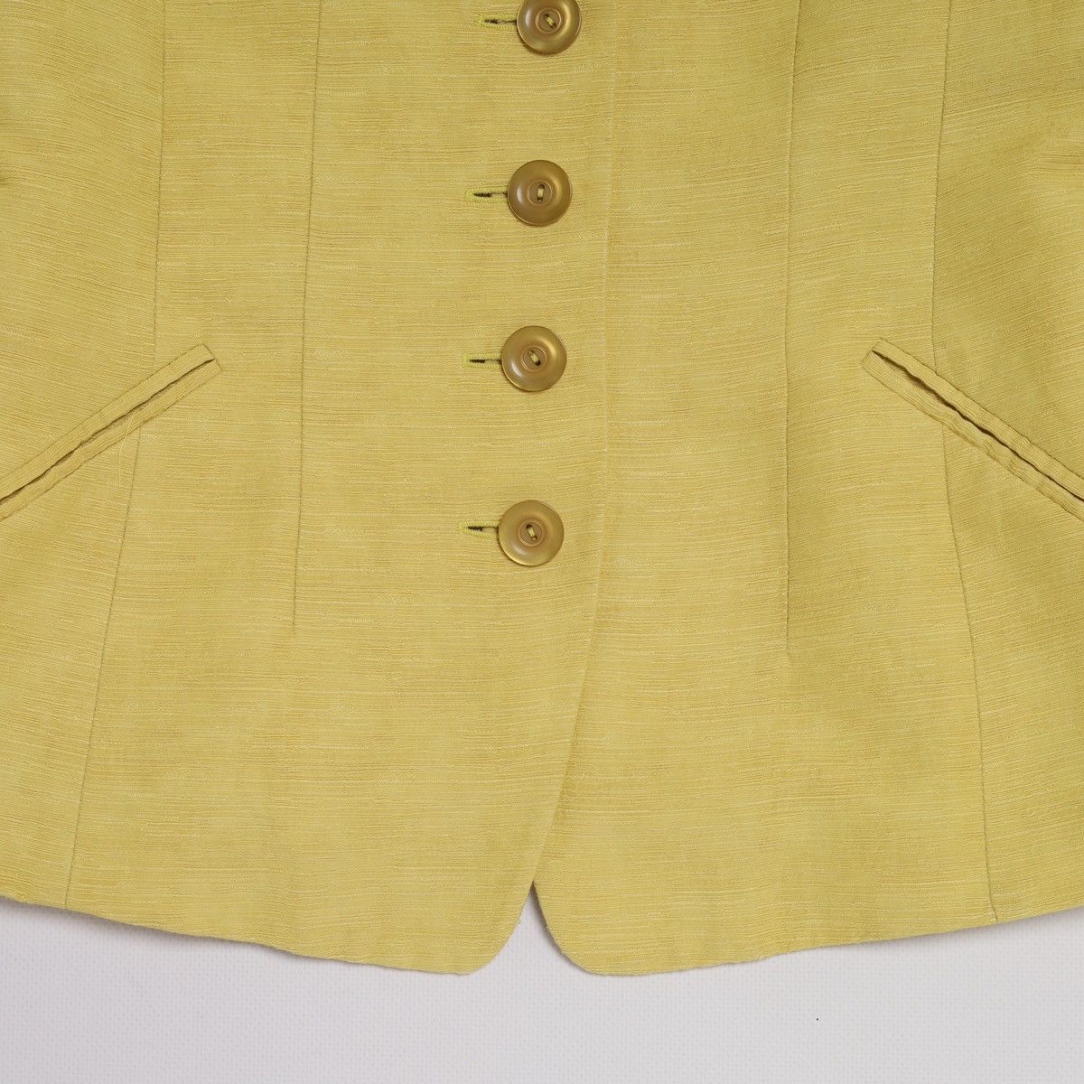 Kenzo Paris Vintage Yellow Blazer Jacket Linen Silk Viscose