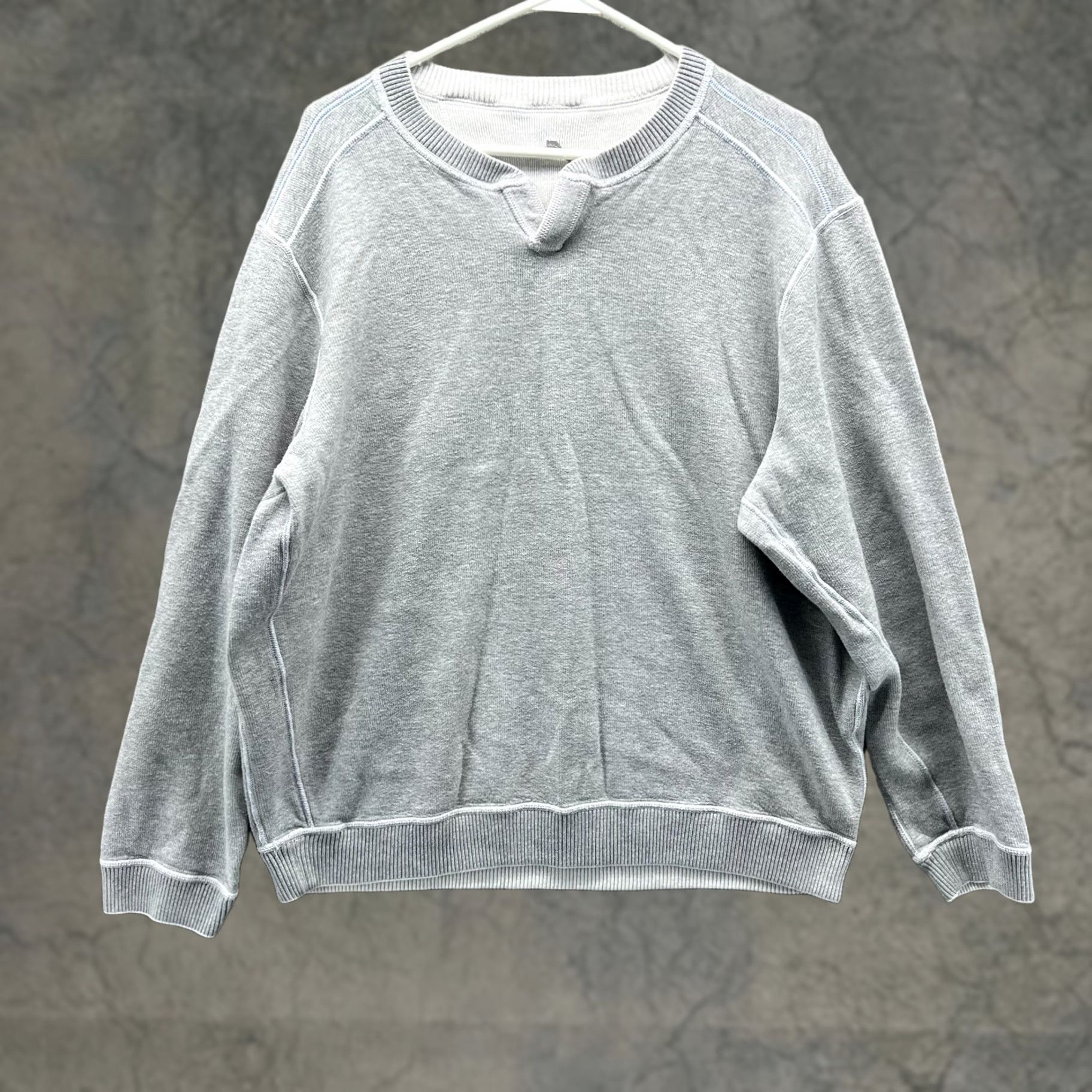 Tommy Bahama VINTAGE Tommy Bahama Sweater Mens M Gray Reversible Fleece Cotton Pullover Long Sleeve Size US M / EU 48-50 / 2 - 1 Thumbnail