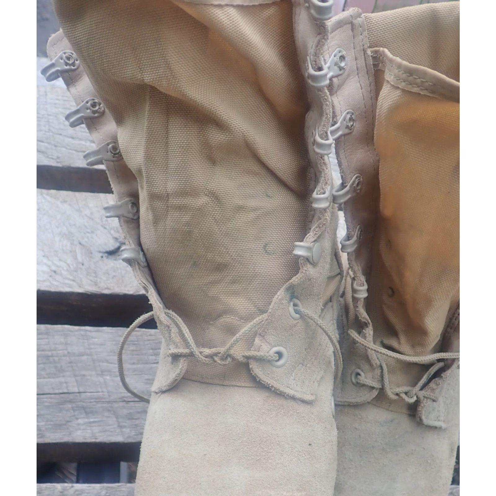 Vibram VINTAGE McRae Military Boots Men Adult Size 5.5 W Desert Beige Combat Jungle Vibram Outsole Outdoor Patriotic Breathable Cushioned Size US 6 / EU 39 - 4 Thumbnail