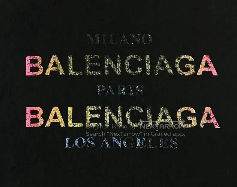 Balenciaga Balenciaga Rainbow city limited distressed lettering short Size US L / EU 52-54 / 3 - 4 Thumbnail