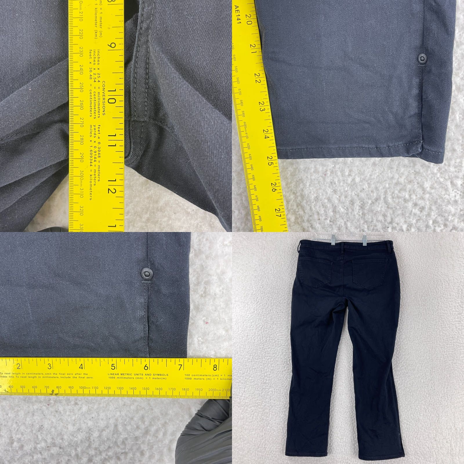 NYDJ NYDJ Sheri Slim Straight Jeans Womens Size 10 Black Denim Mid-Rise Pant Size 32" / US 10 / IT 46 - 8 Thumbnail