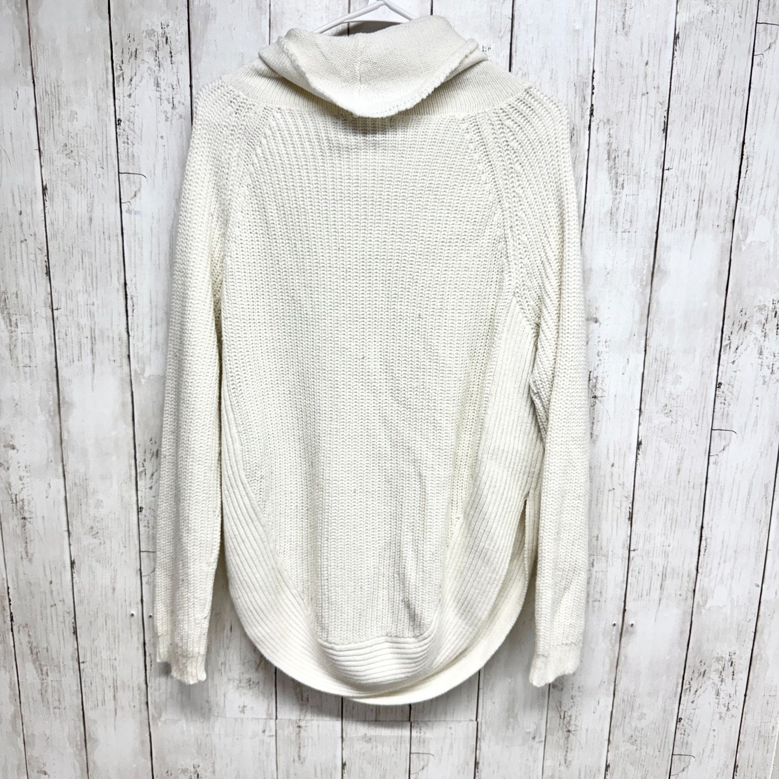 Other Suzy Shier Sweater Cream Knit Long Sleeve Turtleneck Slit Size S / US 4 / IT 40 - 7 Thumbnail