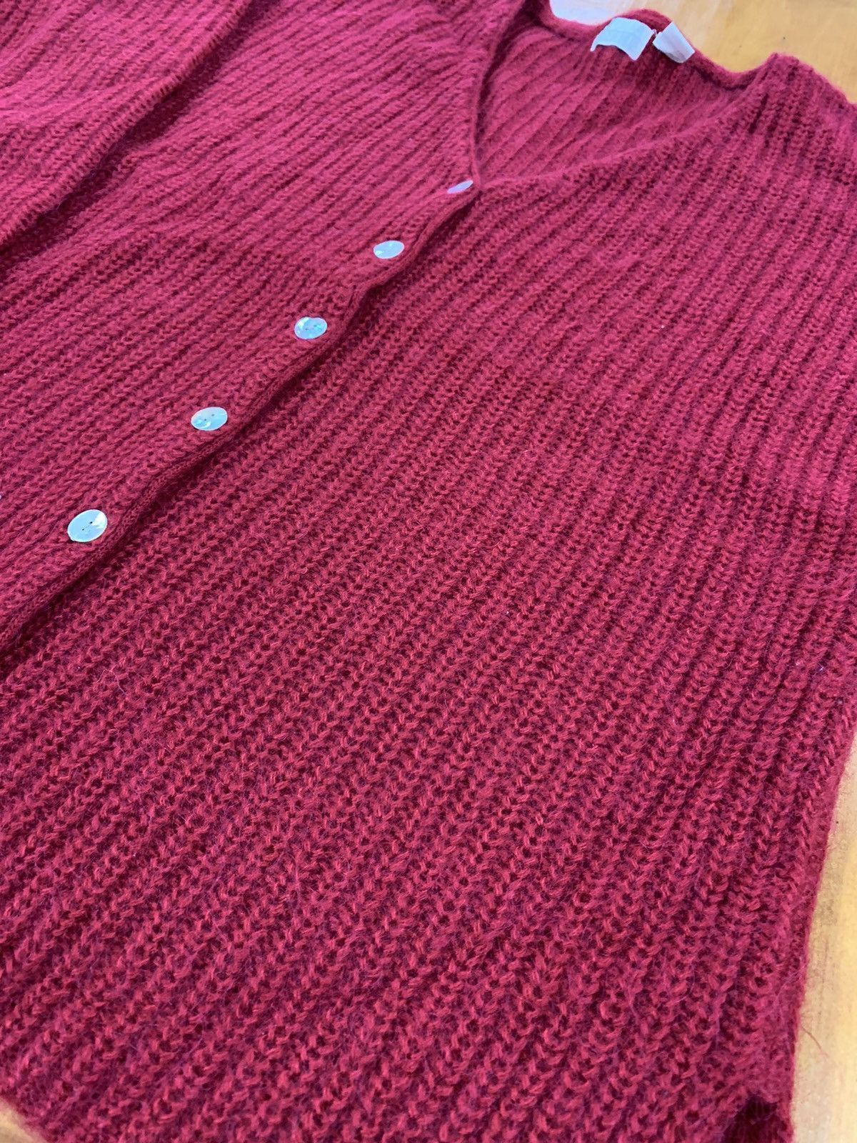 Vintage Vintage 80s Mohair Red Knit Cardigan Size US L / EU 52-54 / 3 - 1 Thumbnail