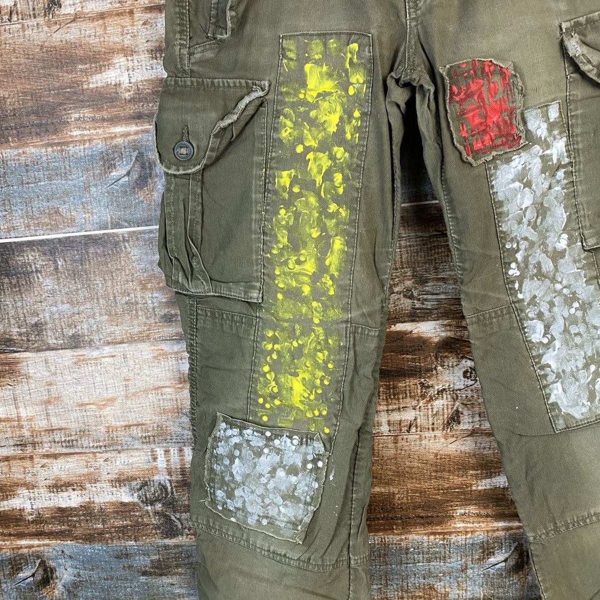 Japanese Brand DL Back Number Green Cargo Multipocket Pants #C1204 Size US 28 / EU 44 - 11 Thumbnail