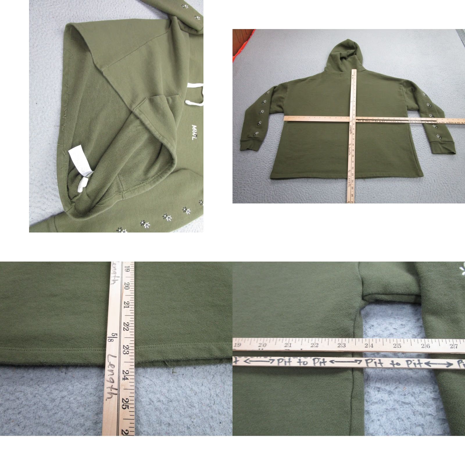 Madewell Madewell Hoodie Womens Large Green Olive Embroidered MWL Pullover Athleisure Loungewear Size L / US 10 / IT 46 - 8 Thumbnail