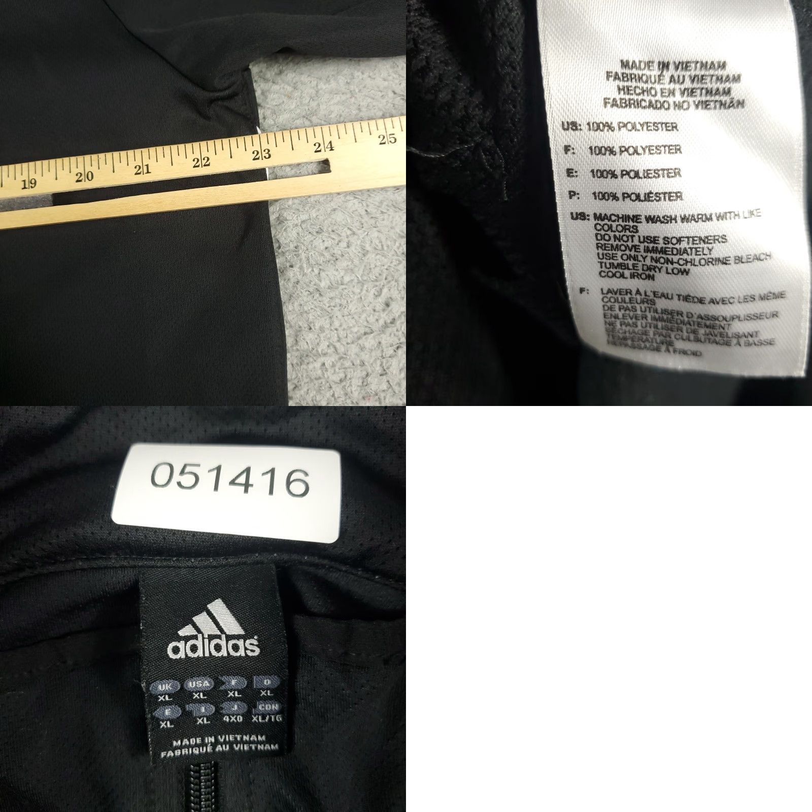 Adidas Adidas Jacket Mens XL Black Track Full Zip Sweatshirt Size US XL / EU 56 / 4 - 8 Thumbnail