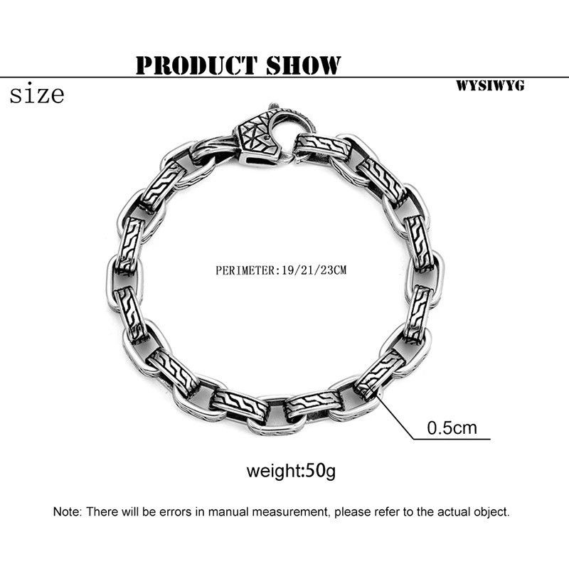 Other Bangle Male Retro Pattern O-shaped chain wristband Size ONE SIZE - 6 Thumbnail