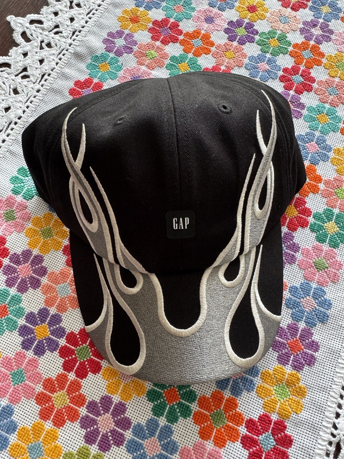 帽子 yeezy gap balenciaga cap flare pattern Yeezy Gap Flame Cap | Grailed