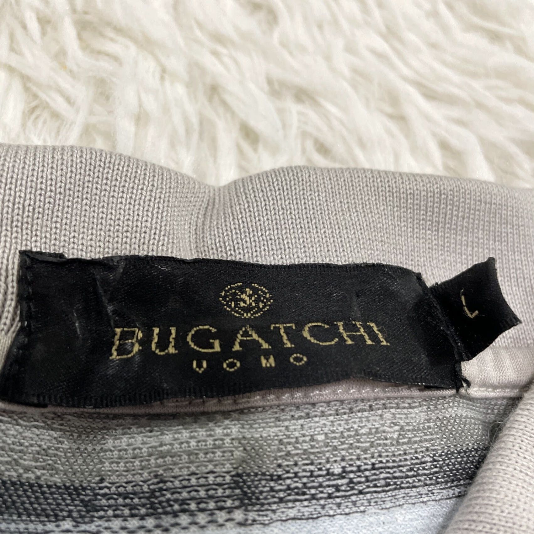 BUGATCHI VINTAGE Bugatchi Uomo Polo Shirt Geometric Abstract 90s Optical Illusion Gray L Men Polo Shirt, Short Sleeve, 100% Cotton, Regular Fit, Golf Size US L / EU 52-54 / 3 - 5 Thumbnail