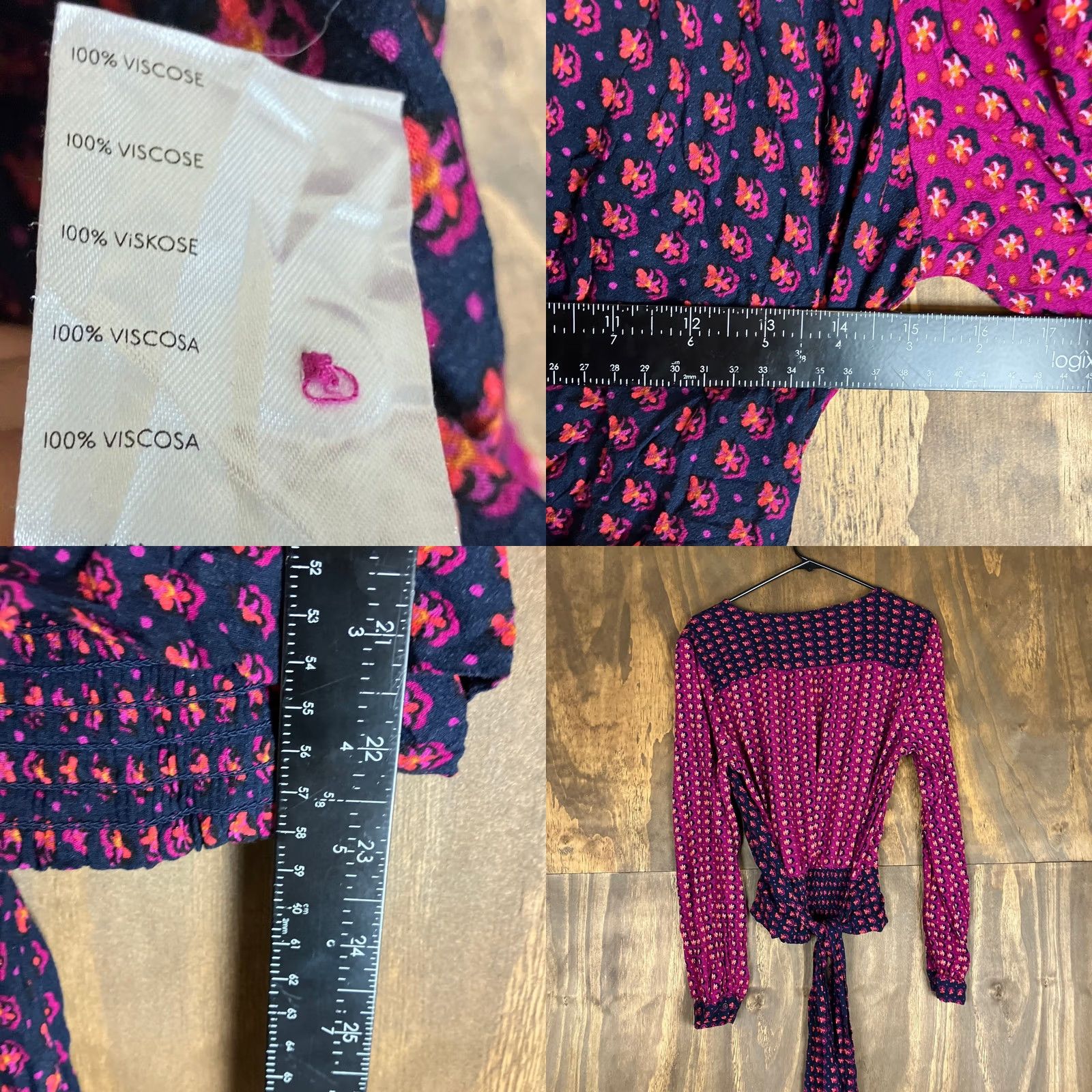 Anthropologie Anthropologie Maeve Women Blouse Multicolored Lisa Puff Sleeve Faux Wrap 12 Size XL / US 12-14 / IT 48-50 - 8 Thumbnail