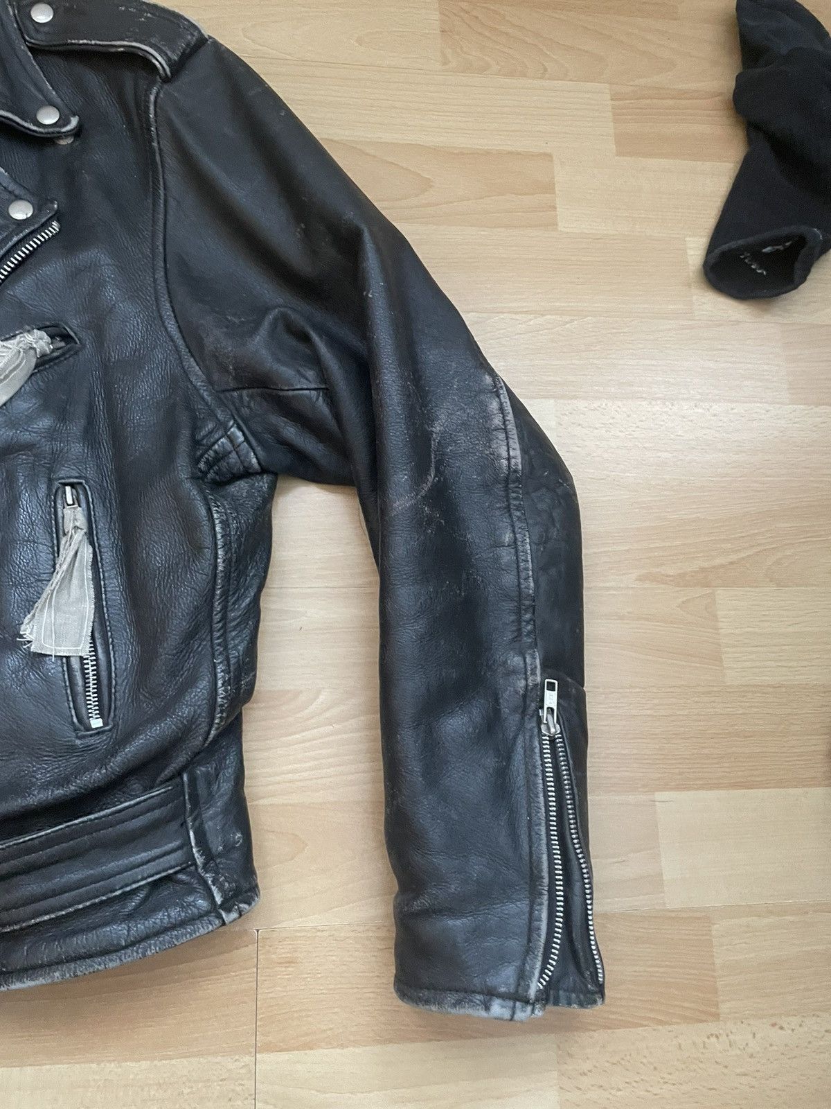 Vintage Vintage Black leather biker Jacket Size US XL / EU 56 / 4 - 8 Thumbnail
