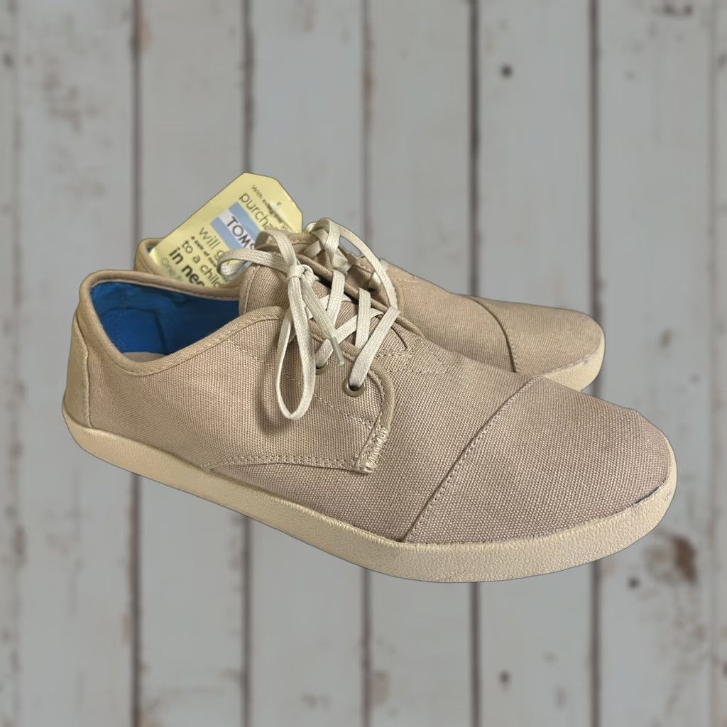 Toms Toms Shoes Mens 13 Paseo Casual Low Top Sneakers Tan Fabric Lace Up New Mens Shoes Size US L / EU 52-54 / 3 - 1 Thumbnail
