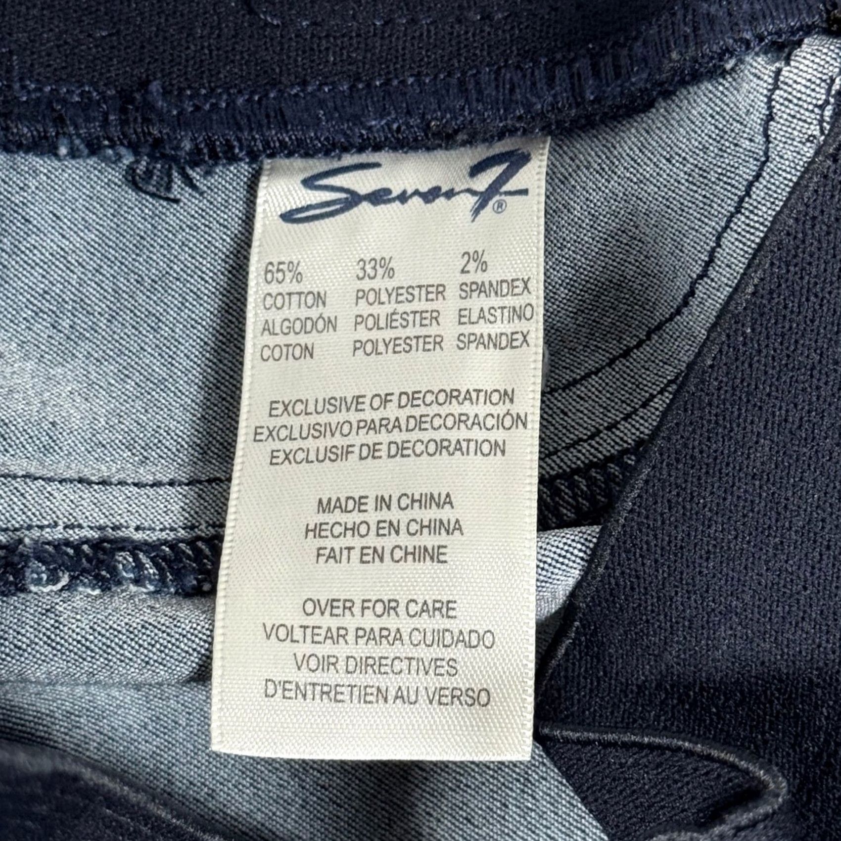 Vintage Seven7 Size 4 Dark Wash Pull On Ultra High Rise Skimmer Capri Denim Crop Pants Jeans Size 27" / US 4 / IT 40 - 7 Thumbnail