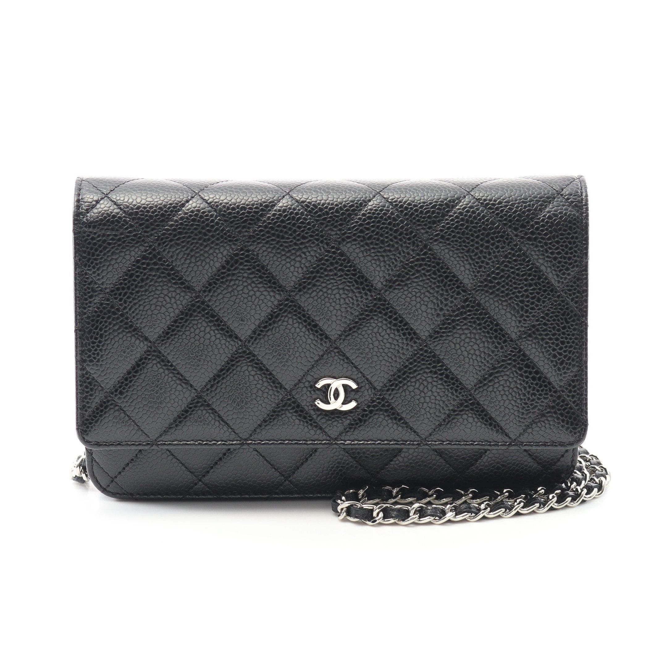 Chanel Chanel Matelasse Chain Wallet Caviar Skin Black Silver Hardware Size ONE SIZE - 1 Thumbnail
