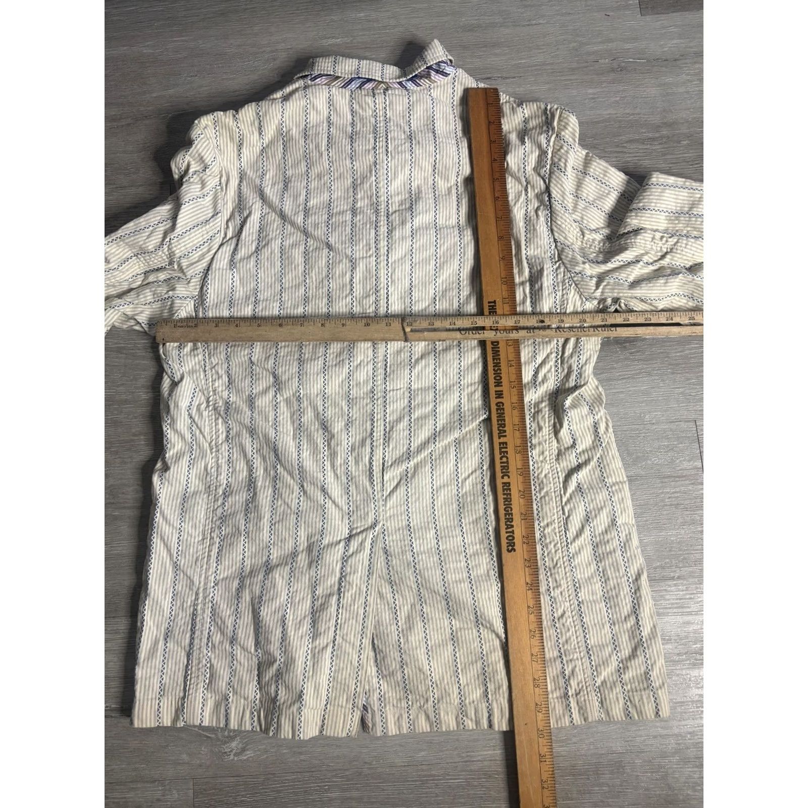 Robert Graham Robert Graham Blazer Sport Coat Mens Large White Striped Cotton Casual Jacket Size 42R - 7 Thumbnail