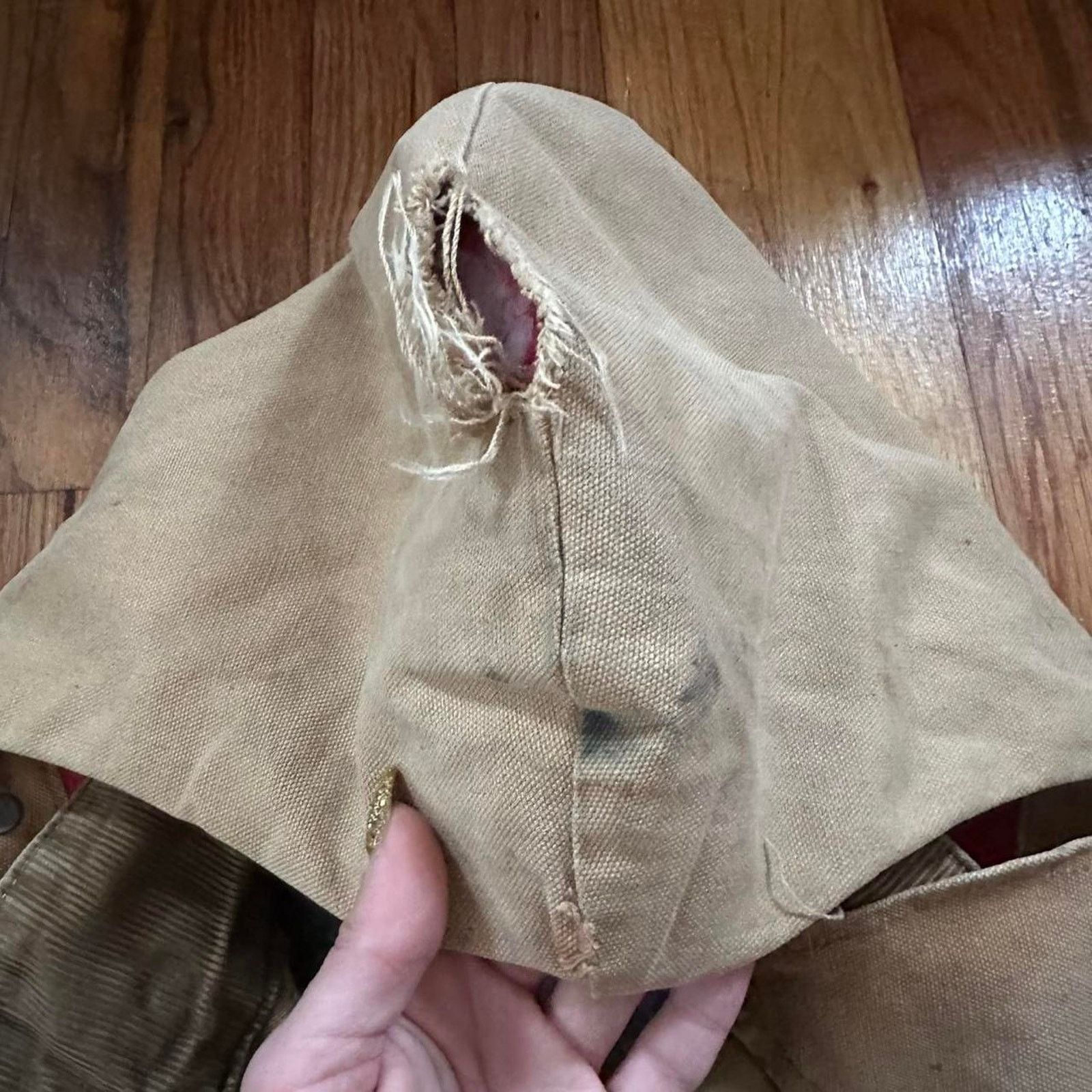 Carhartt Vintage 70s Carhartt Hooded Button Up Jacket Distressed L/XL Size US XL / EU 56 / 4 - 7 Thumbnail