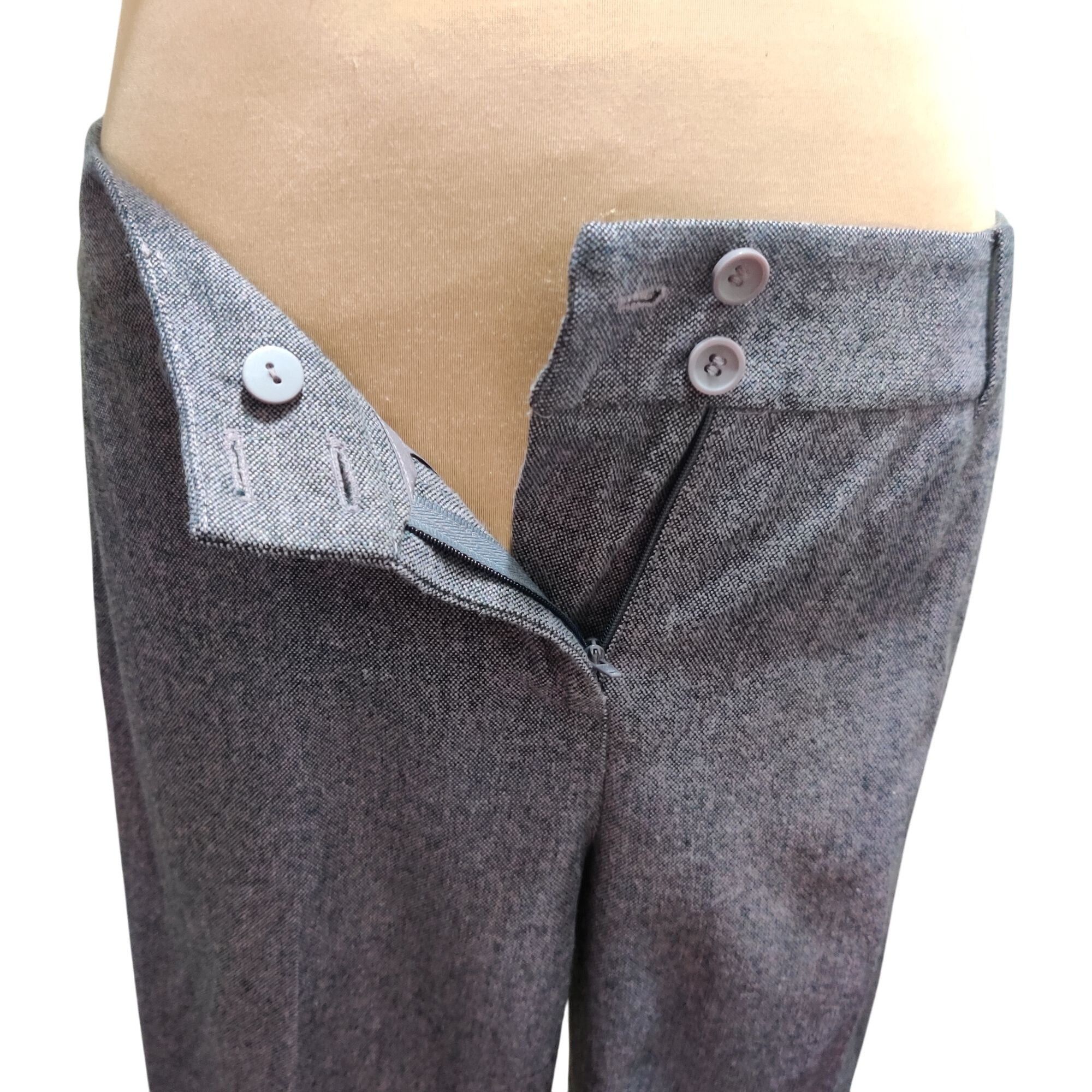 Other Ann Taylor Factory 10P Purple Black Wool Blend Trousers Peti Size 32" / US 10 / IT 46 - 4 Thumbnail