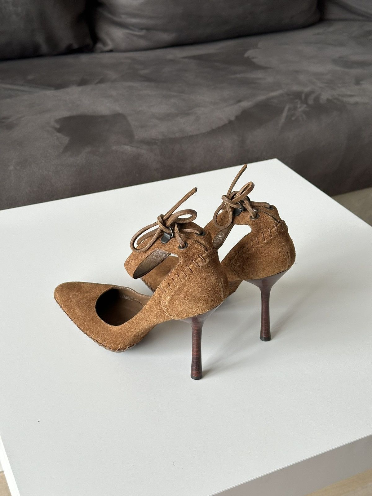 Gucci Gucci Suede Ankle Cuff Pointed Toe Brown D'orsay Pumps Heels Size US 6 / IT 36 - 11 Thumbnail