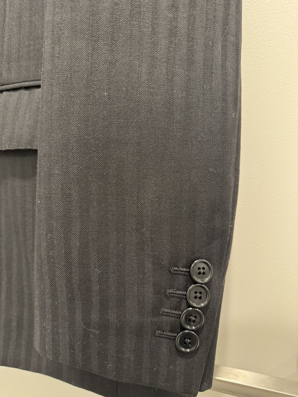 Celine × Hedi Slimane BOXY JACKET IN STRIPED WOOL AND MOHAIR Size 44L - 4 Thumbnail
