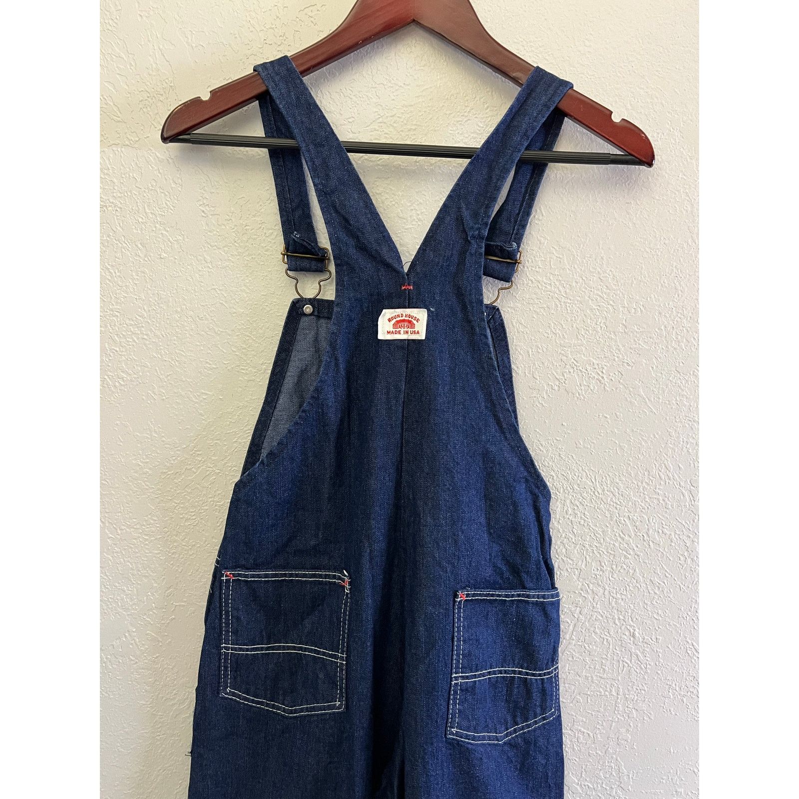 Vintage Vintage Round House Denim Overalls USA Cotton Bib Sz S/M Size US 30 / EU 46 - 5 Thumbnail