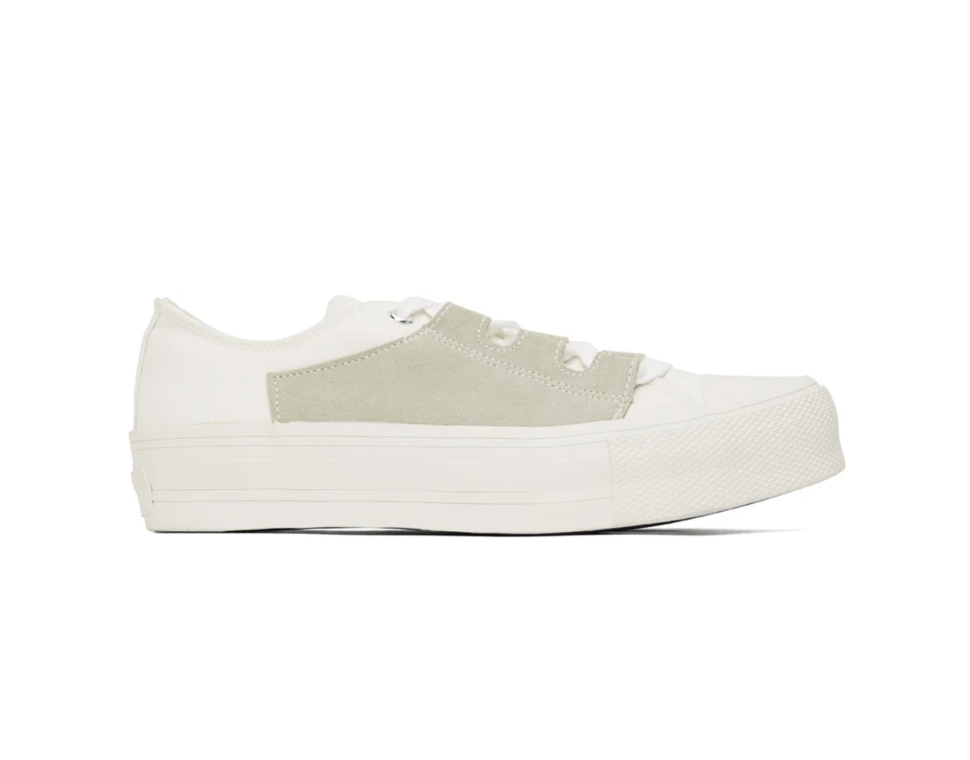 image of Needles x Nepenthes New York Asymmetrical Ghillie Sneaker in White, Men's (Size 10)