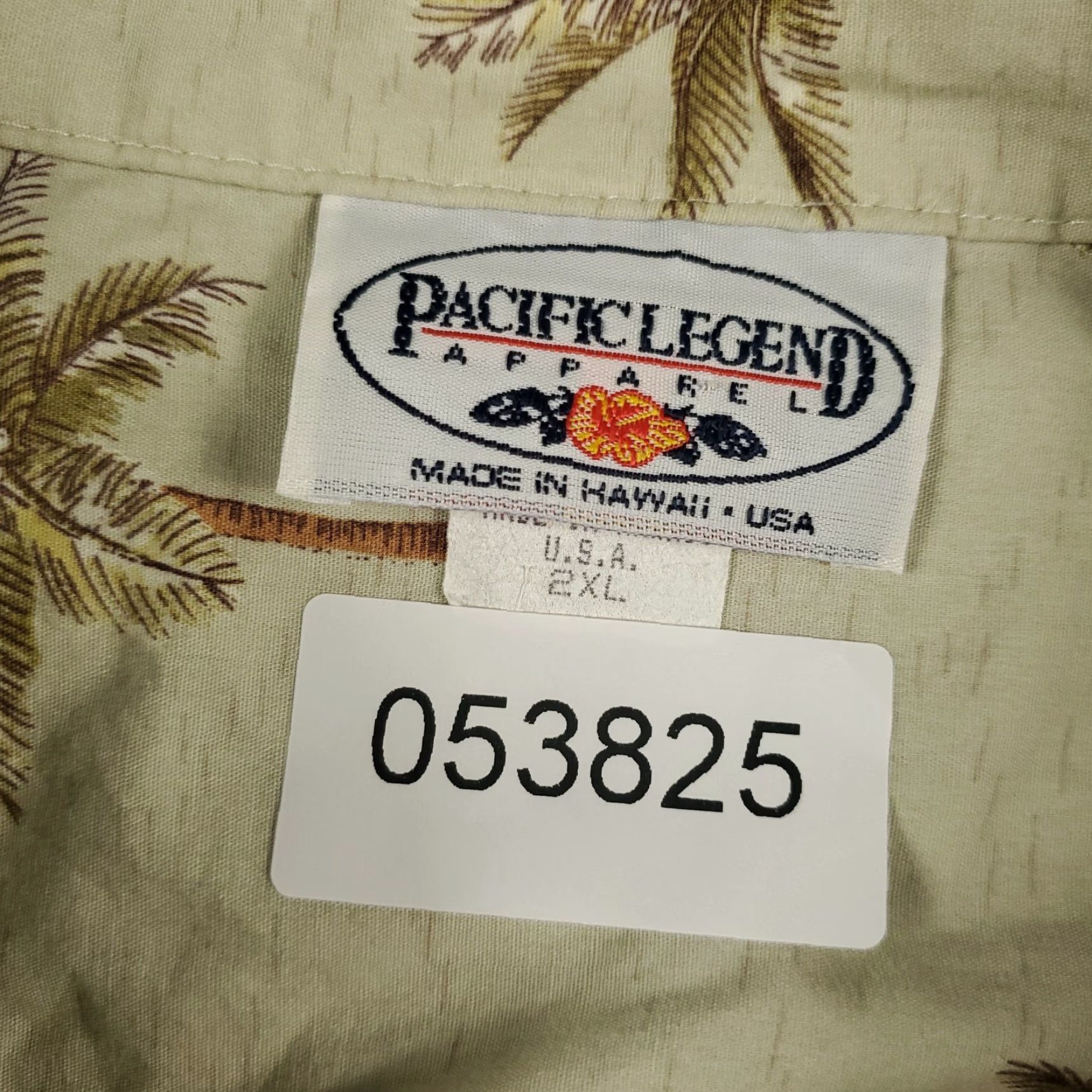 Vintage Pacific Legend Button-Up Shirt Mens 2XL Beige Hawaiian Short Sleeve Palm Trees Size US XXL / EU 58 / 5 - 6 Thumbnail