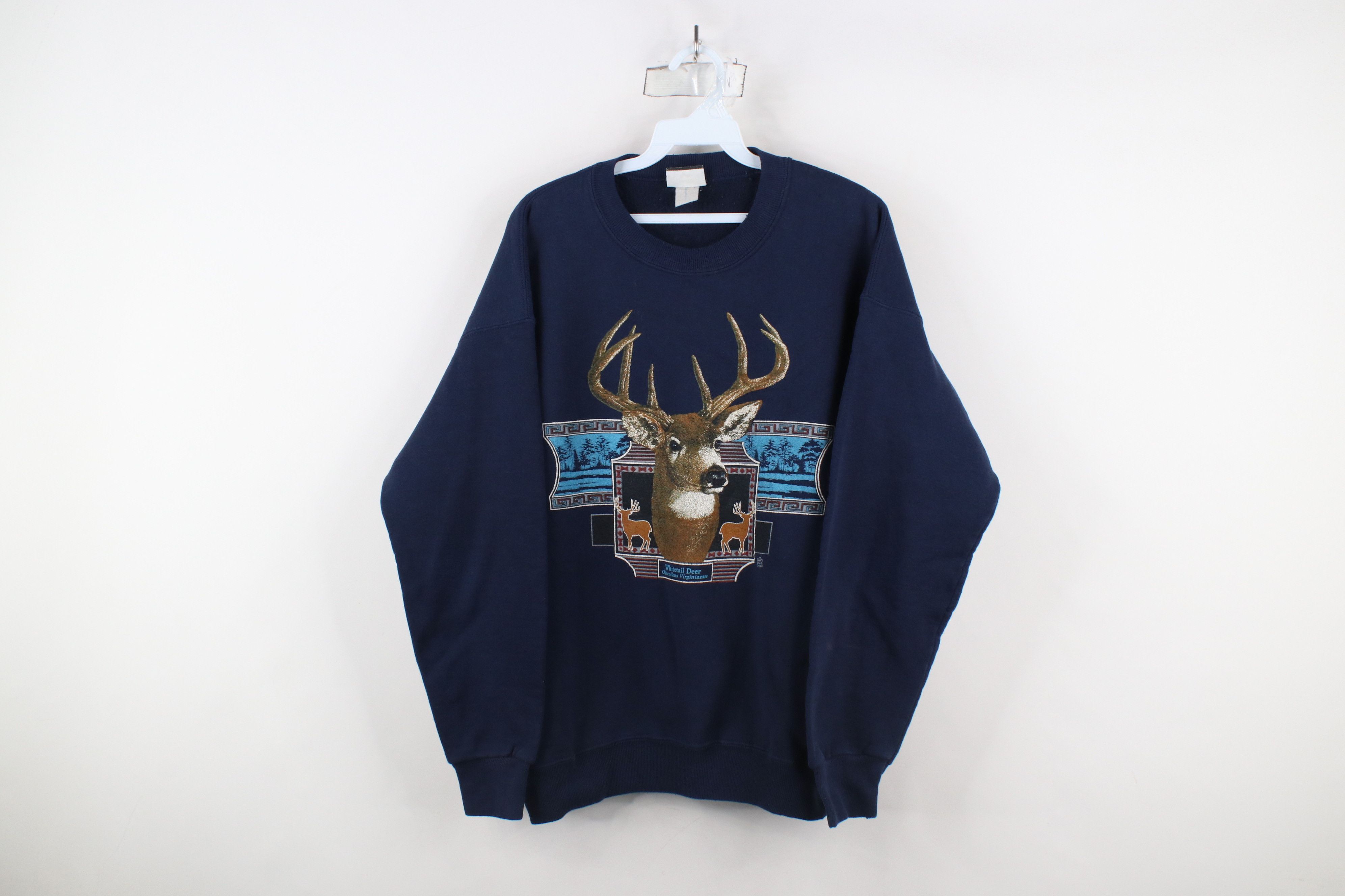 Vintage Vintage 90s Streetwear Whitetail Deer Buck Sweatshirt USA Size US XL / EU 56 / 4 - 1 Thumbnail