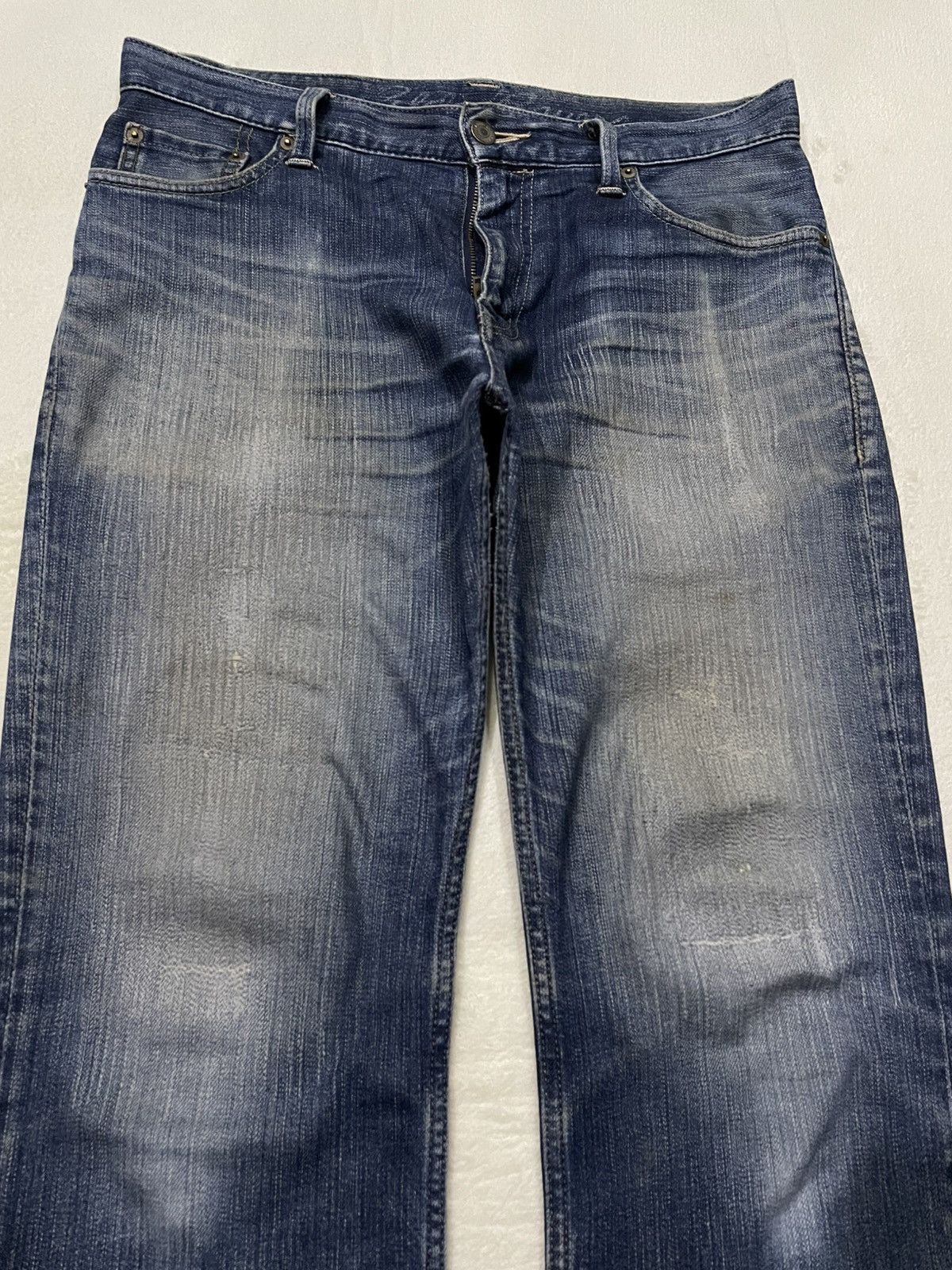 Eddie Bauer Vintage Eddie Bauer Straight Cut Distress Ripped Dark Blue Size US 33 - 3 Thumbnail