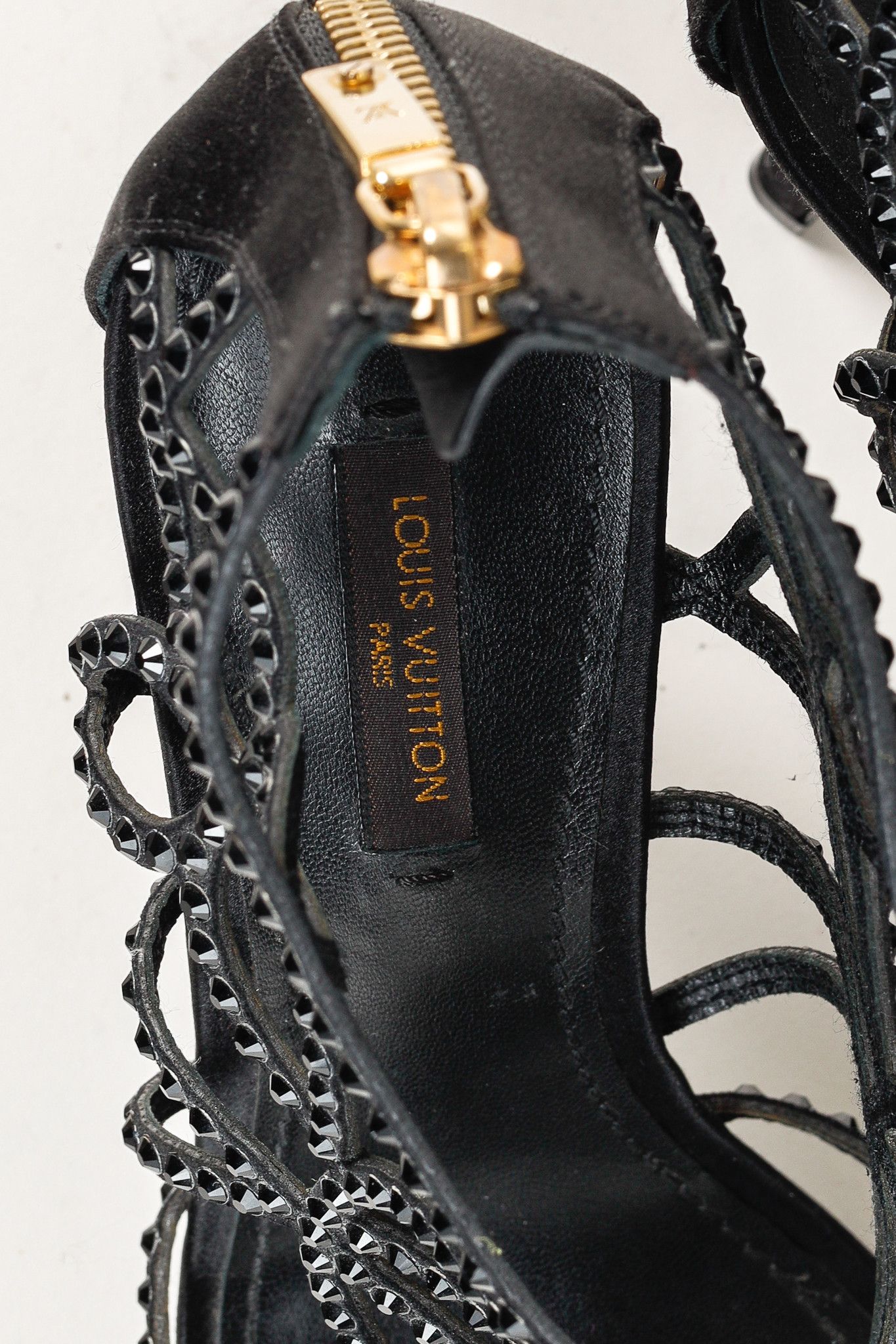 Louis Vuitton Louis Vuitton Tisha Crystal Studded Satin Platform Sandal Size US 6 / IT 36 - 10 Thumbnail