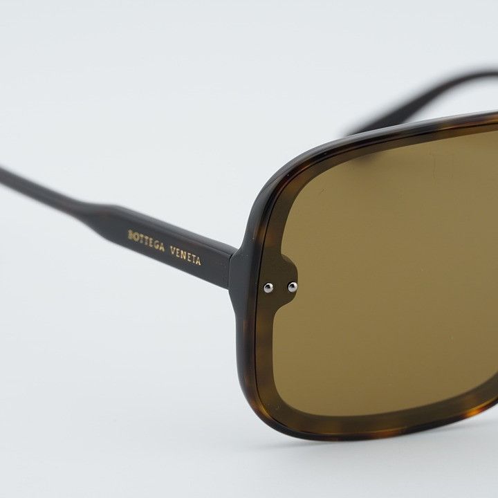 Bottega Veneta Bottega Veneta BV0167S 003 Sunglasses Havana Shield Frame Size ONE SIZE - 6 Thumbnail