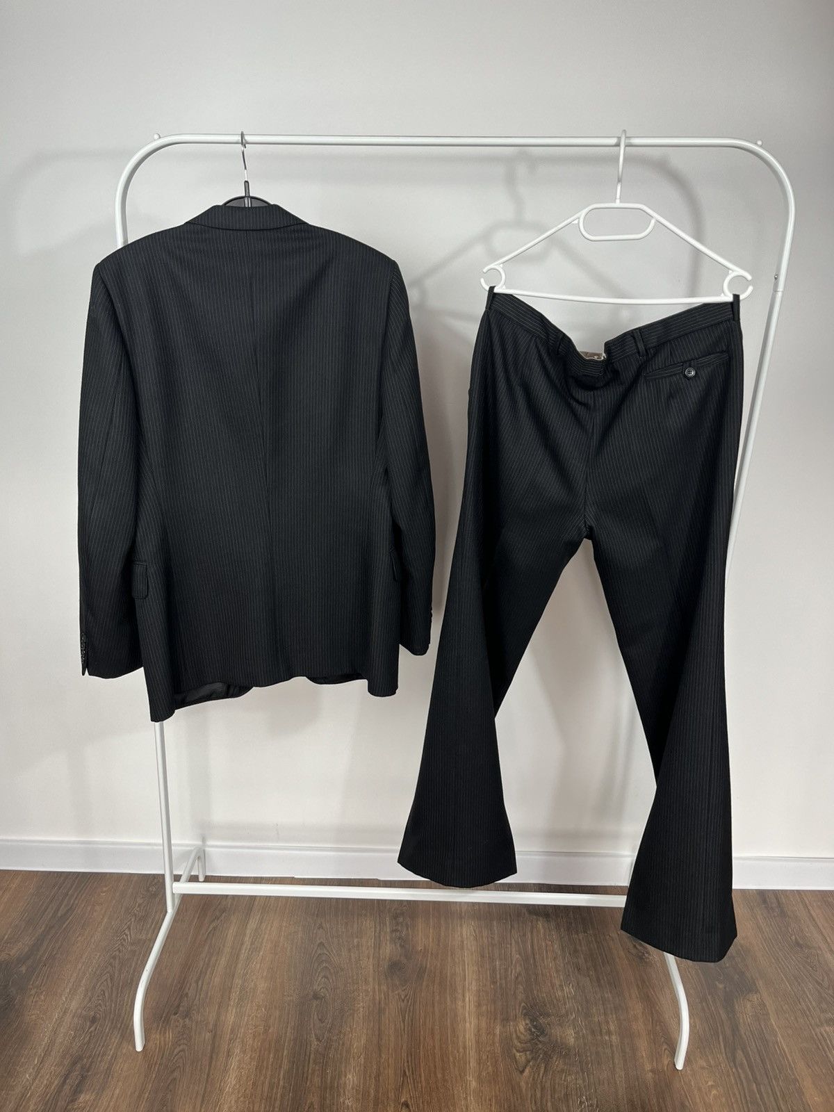 Other Vintage Black Pinstripe Suit Wool Blend Size 52 Formal Set Size 42R - 12 Thumbnail