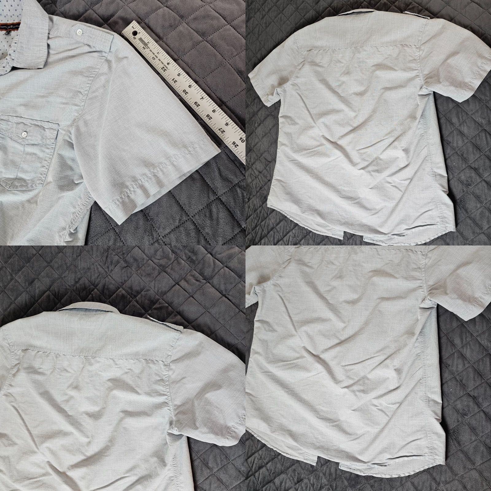 PD&C PD&C Shirt Men L Blue Button-Up Short Sleeve Pockets Casual Design Trim Button Collar Pocketed Vintage No Size US L / EU 52-54 / 3 - 8 Thumbnail