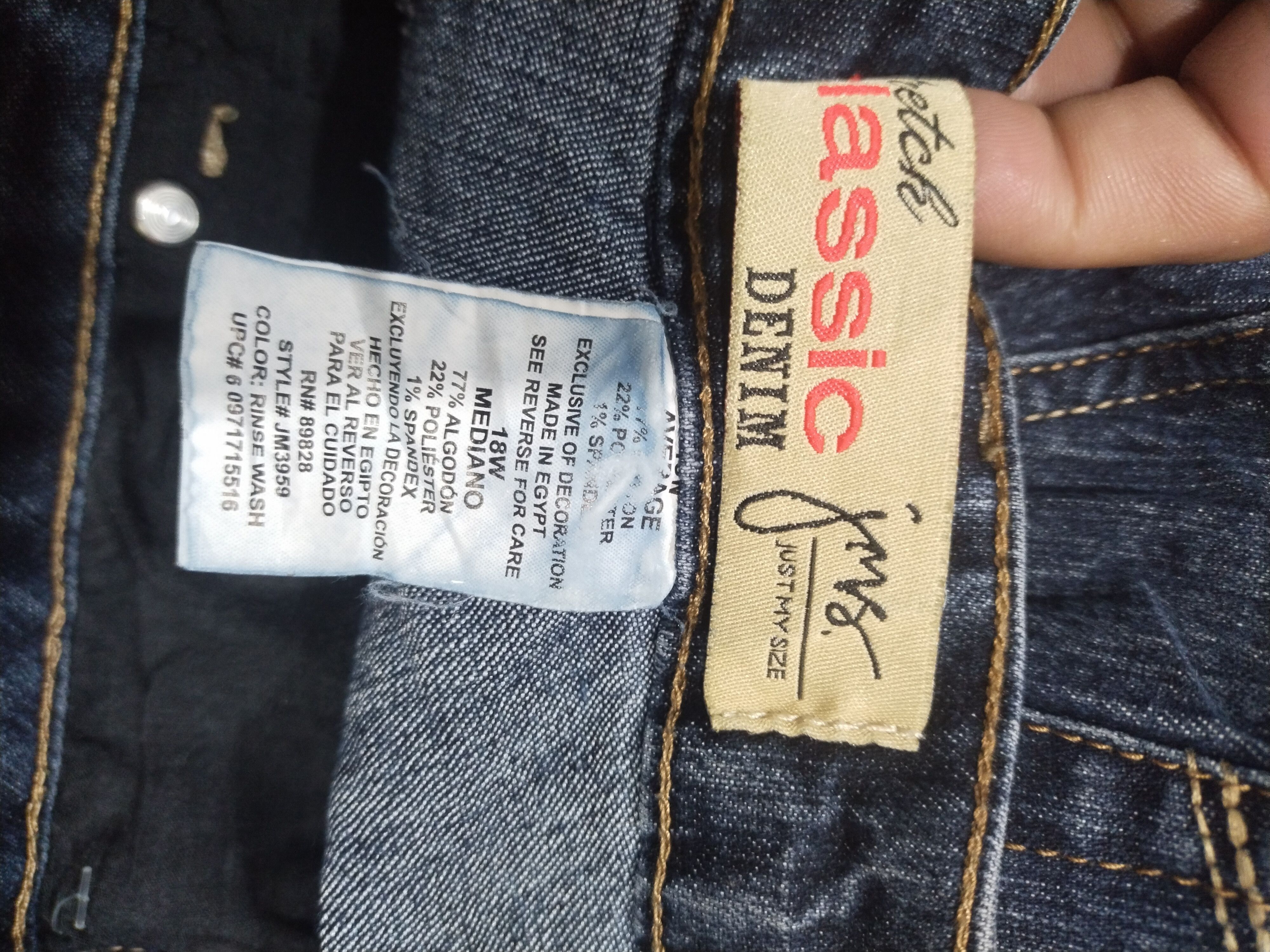 Vintage Just My Size "JMS" Jeans Women Stretchable Sz 18W Size 34" / US 12 / IT 48 - 11 Thumbnail