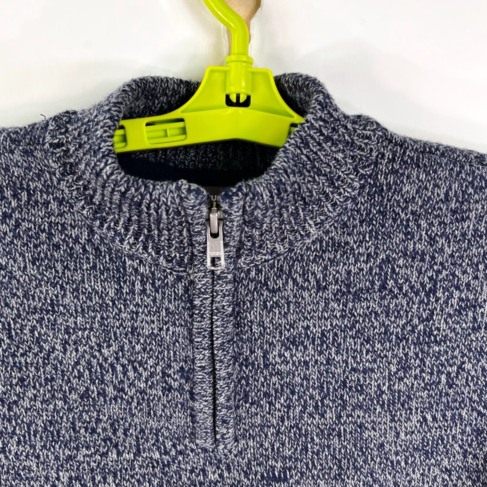 Vintage rumi + ryder Knit Sweater Womens Size 9-10 Heather Blue Long Sleeve 1/4 Zip Size L / US 10 / IT 46 - 3 Thumbnail
