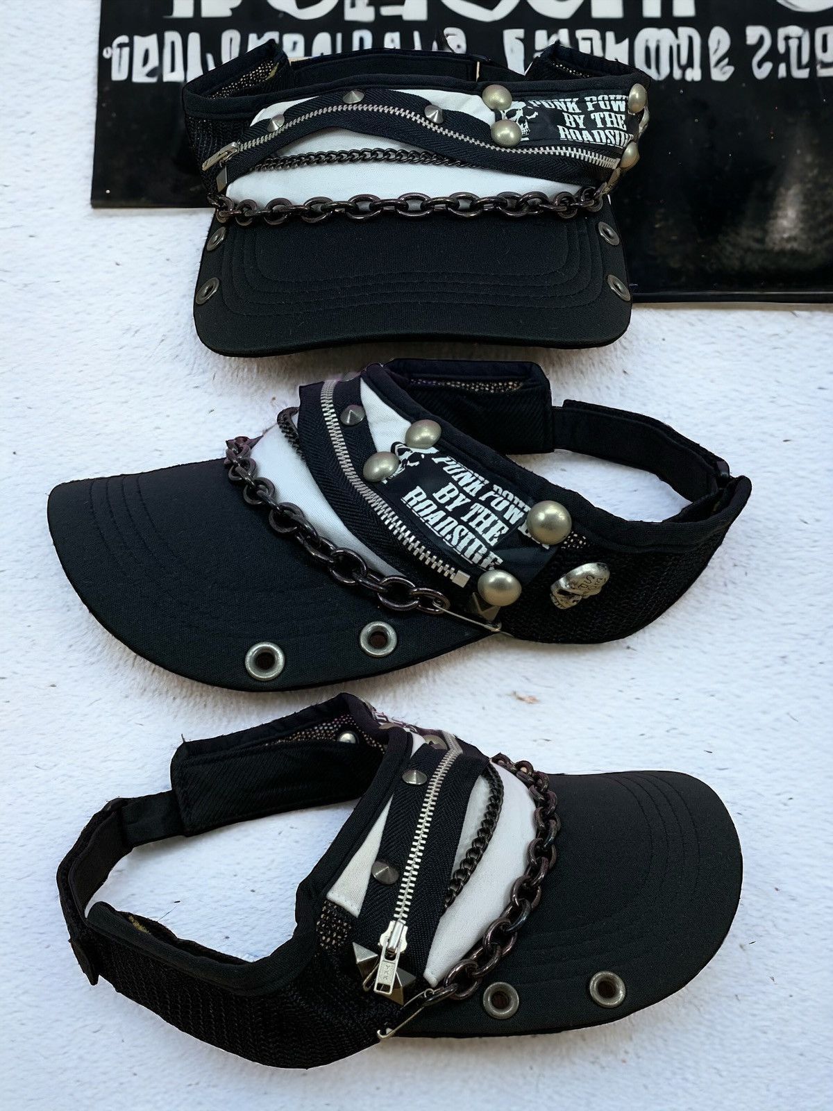 Sexpot Revenge Punk Power Studded Gothic Bondage Visor Hat