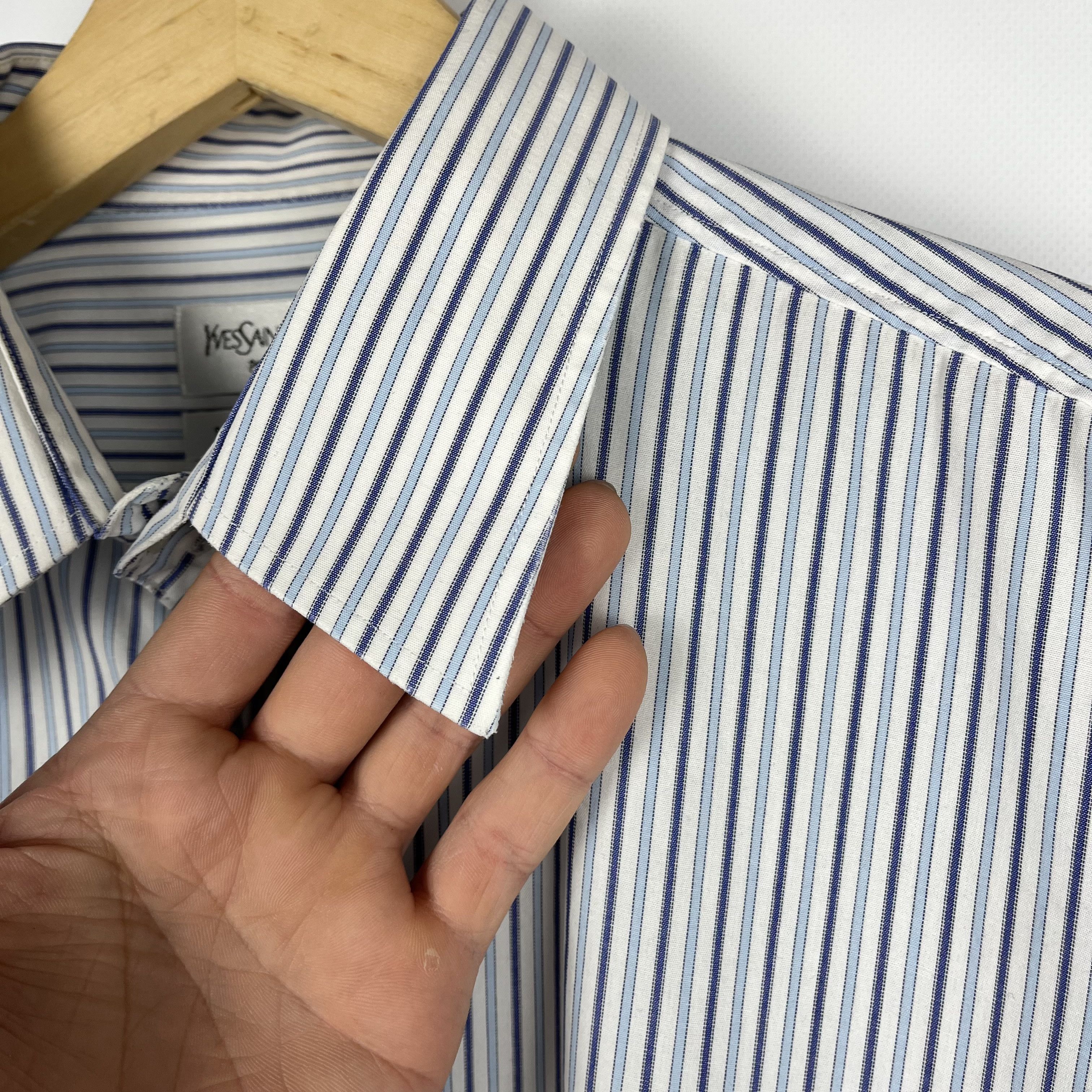 Yves Saint Laurent Yves Saint Laurent YSL Stripped Long Sleeve Button Up Shirt Size US XL / EU 56 / 4 - 17 Thumbnail