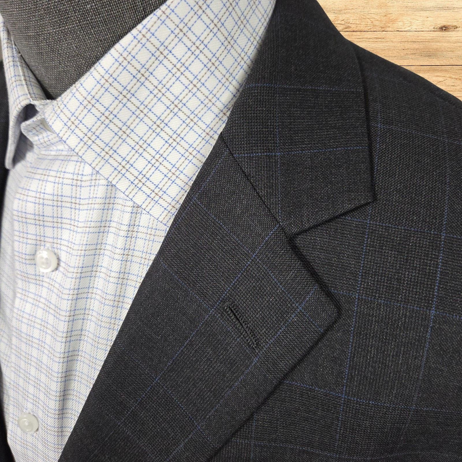 Brooks Brothers Brooks Brothers 1818 Madison Mens 46L Saxxon Wool Charcoal Size 46L - 3 Thumbnail