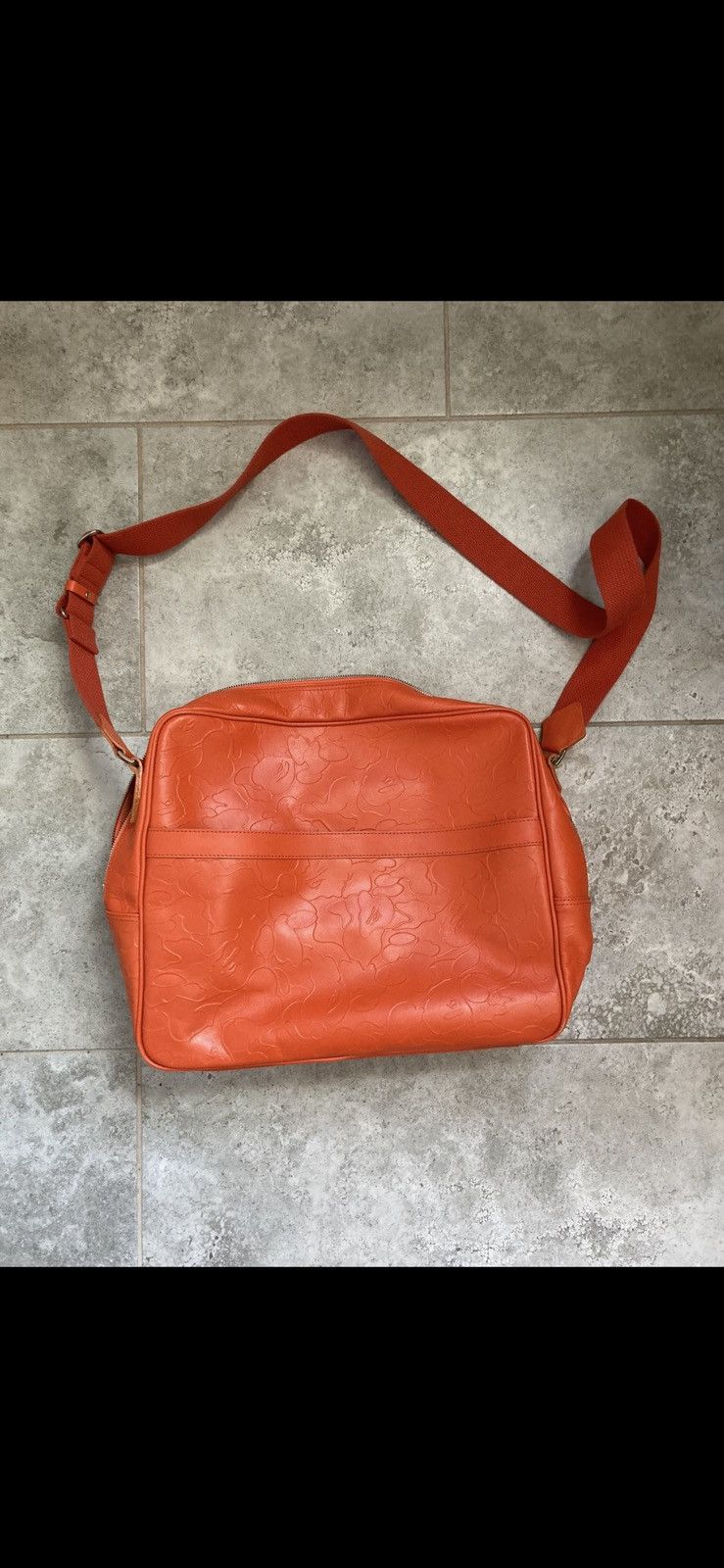 Bape Bape embossed orange camo leather messenger bag Size ONE SIZE - 1 Thumbnail