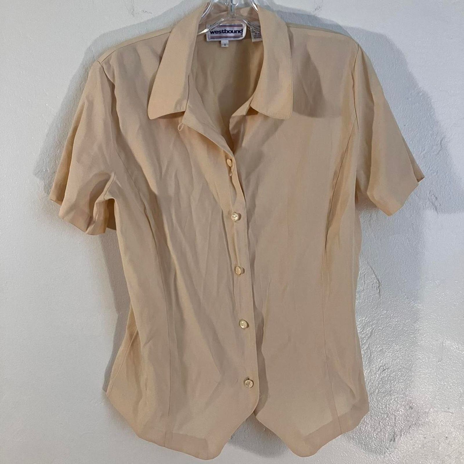 Vintage Vintage 90s Westbound Light Yellow Button Up Blouse Size M / US 6-8 / IT 42-44 - 1 Thumbnail