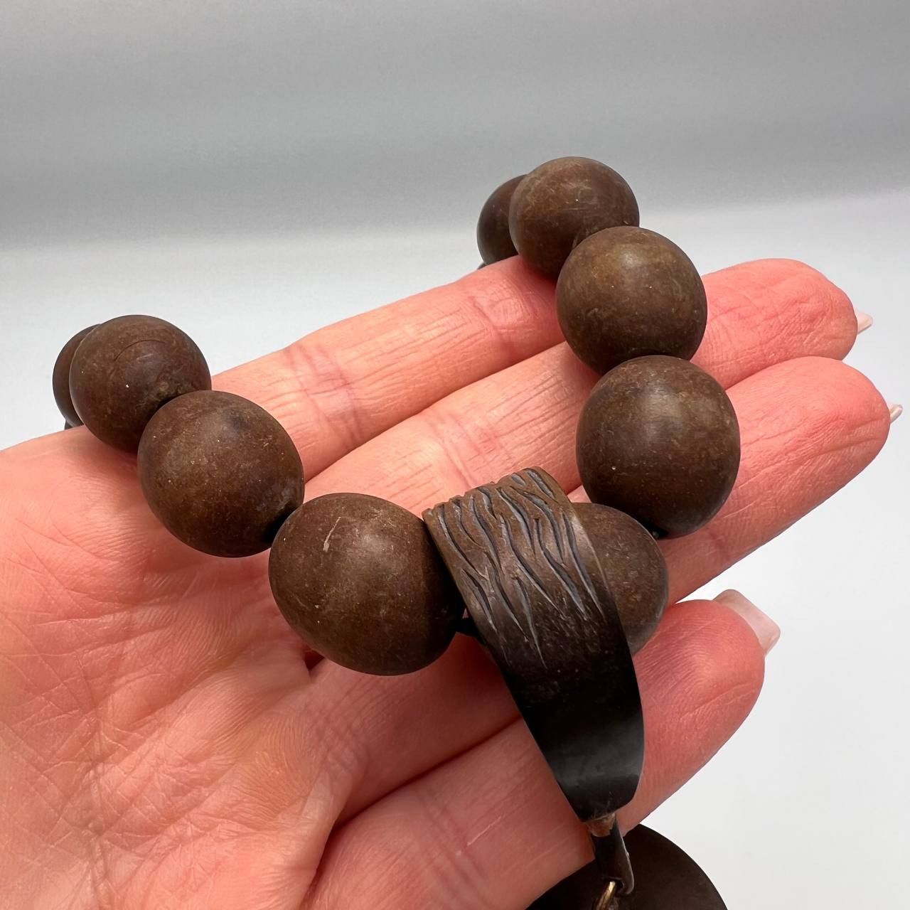 Vintage Vintage Hand Carved Ebonite 33 Beads Rosary Prison Art Size ONE SIZE - 7 Thumbnail