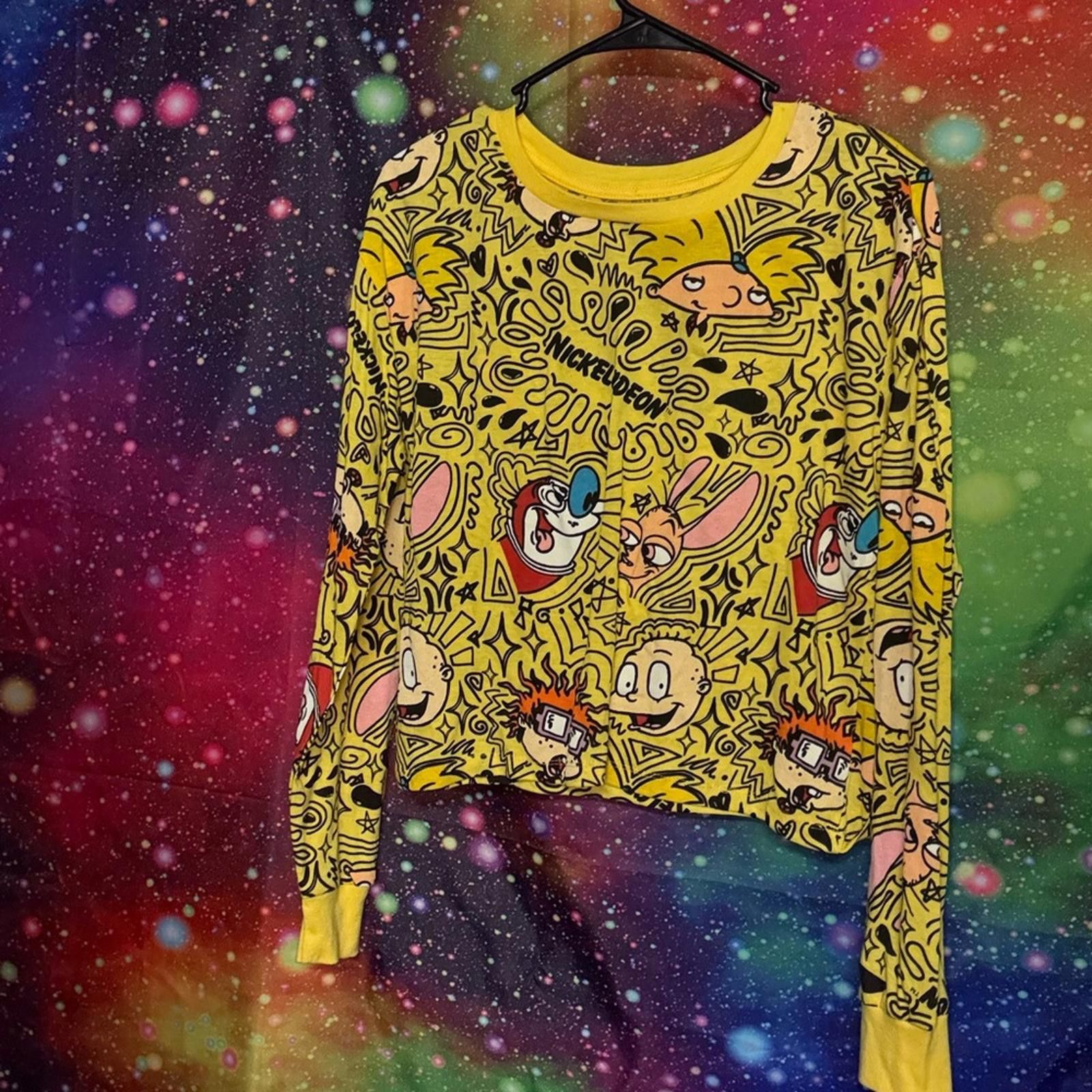 Nickelodeon Nickelodeon Bright Yellow Cartoon Tee Size L / US 10 / IT 46 - 1 Thumbnail