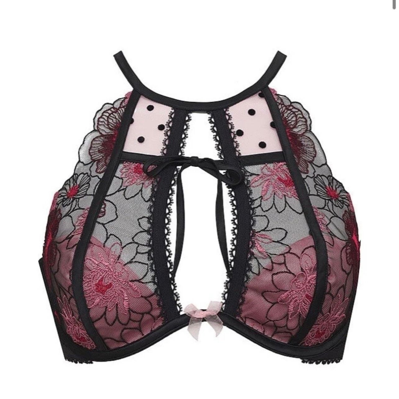 For Love & Lemons For Love and Lemons Zinnia High Neck Bra 32 A pink black C0 Size ONE SIZE - 2 Thumbnail