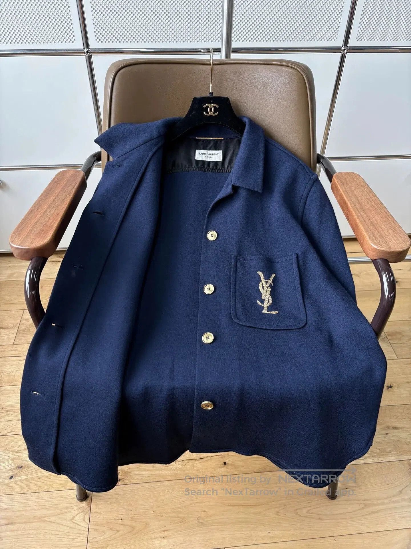 Saint Laurent Paris Saint Laurent Navy Wool Gold Embroidery Jacket. Size US S / EU 44-46 / 1 - 4 Thumbnail