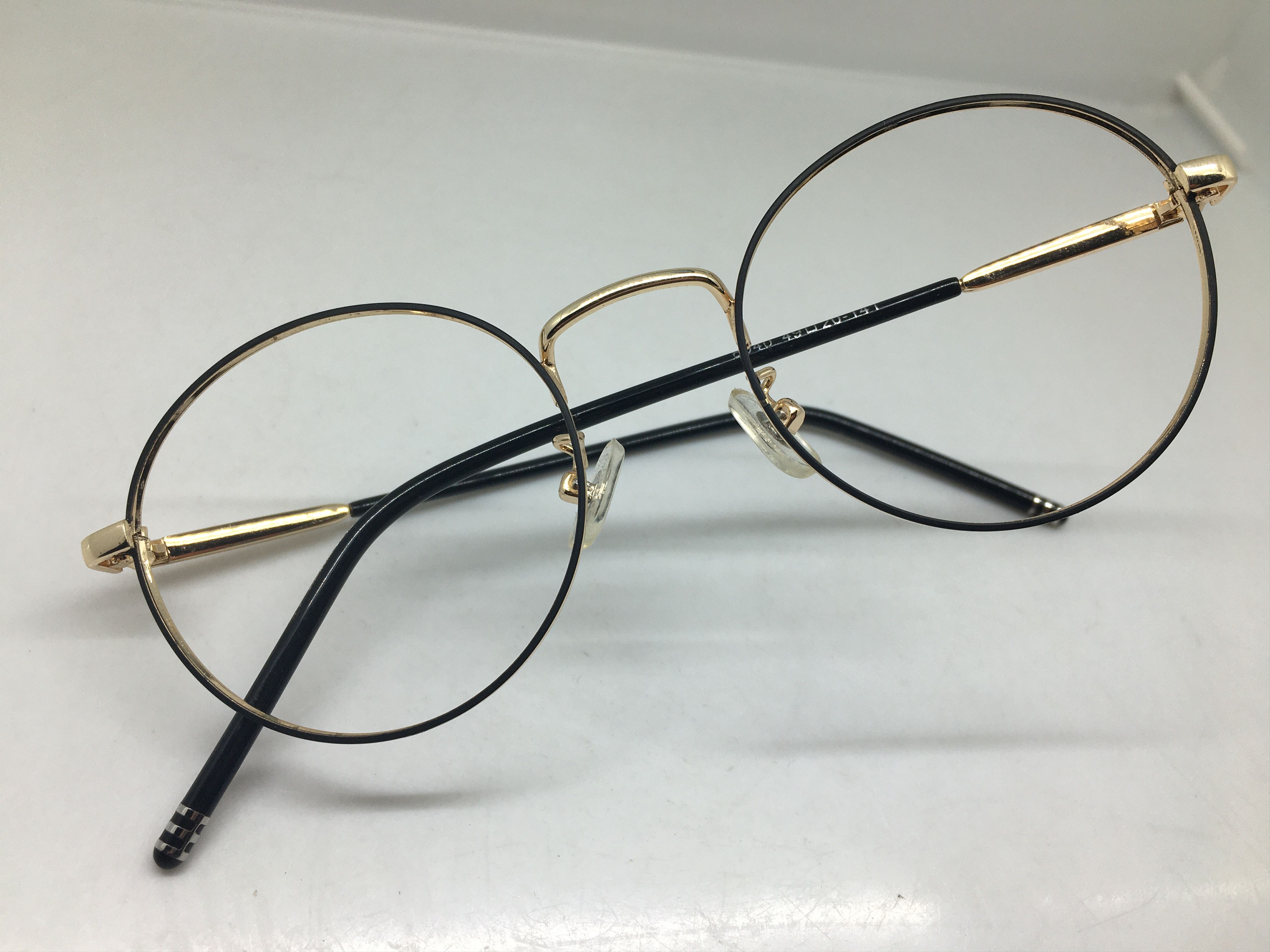 Other Gold Black Round Full Rim Eyeglasses GATSBY ARISTOCRAT Size ONE SIZE - 5 Thumbnail