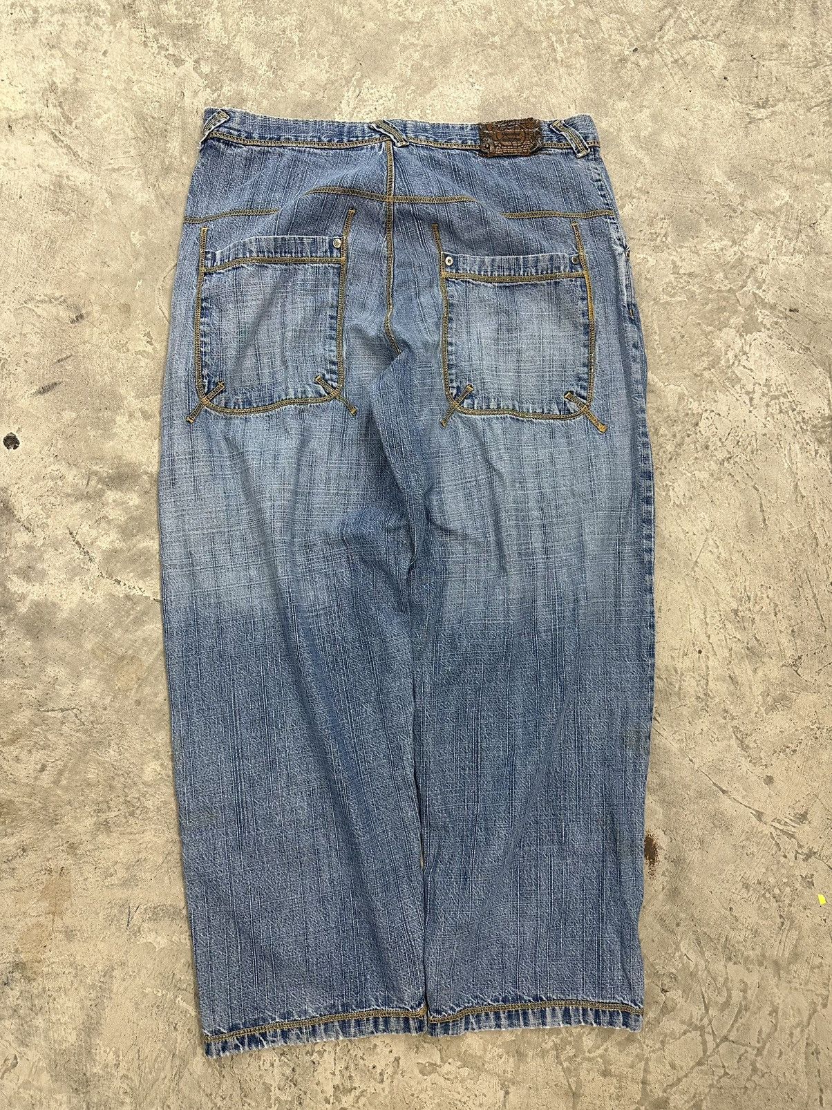 image of Jnco x Southpole Super Baggy Y2K Distressed Ecko Southpole Style Jeans 34 in Washed Denim (Size 36)