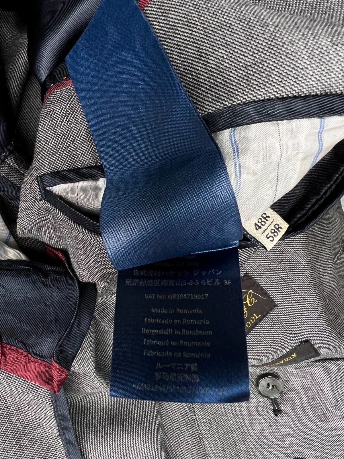 Hackett × Loro Piana Hackett Mayfair ing Loro Piana 120's Wool Grey Blazer Size 48R - 19 Thumbnail