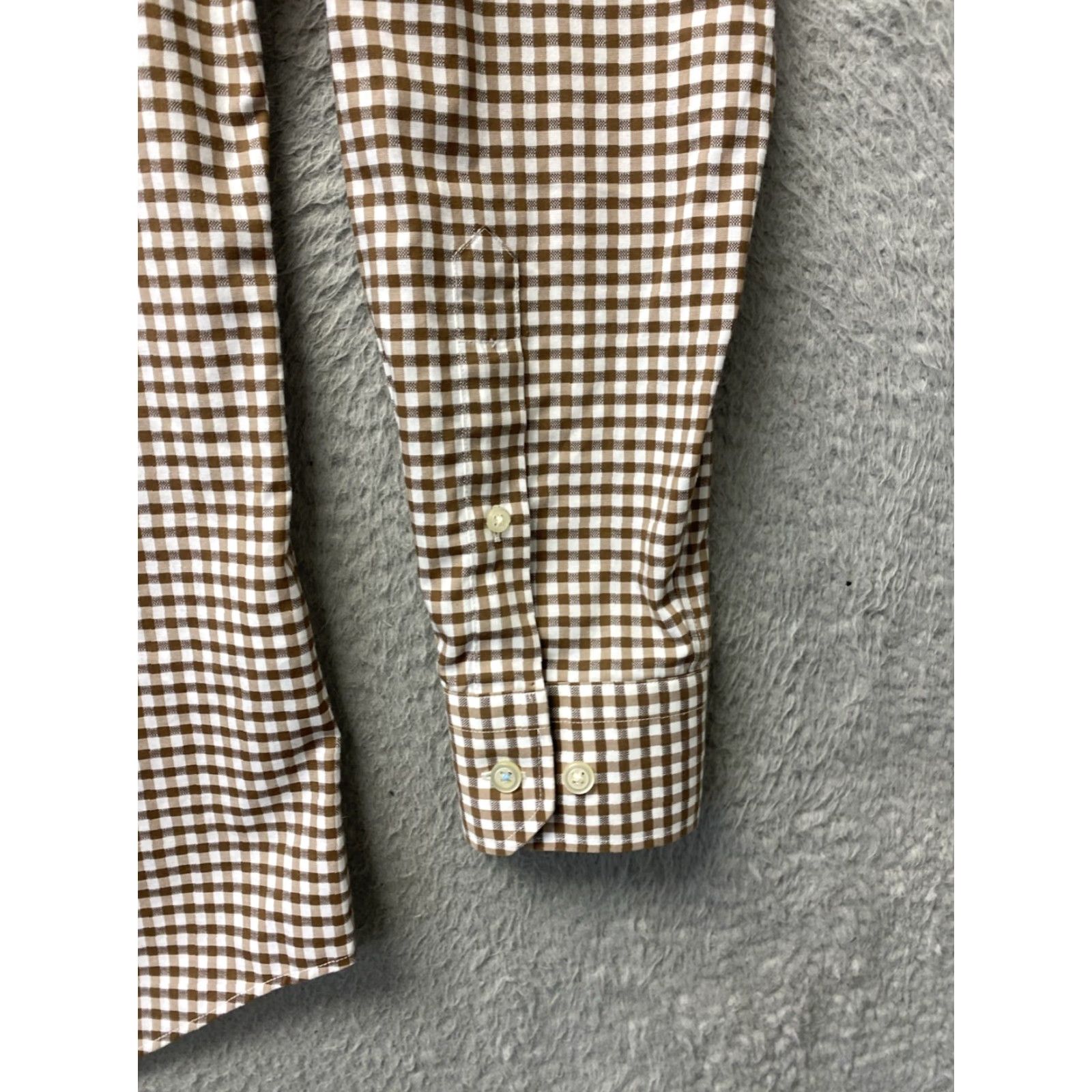 Banana Republic VINTAGE Banana Republic Button-Up Shirt Mens M Tall Brown Check Stretch /0492 Size US M / EU 48-50 / 2 - 3 Thumbnail