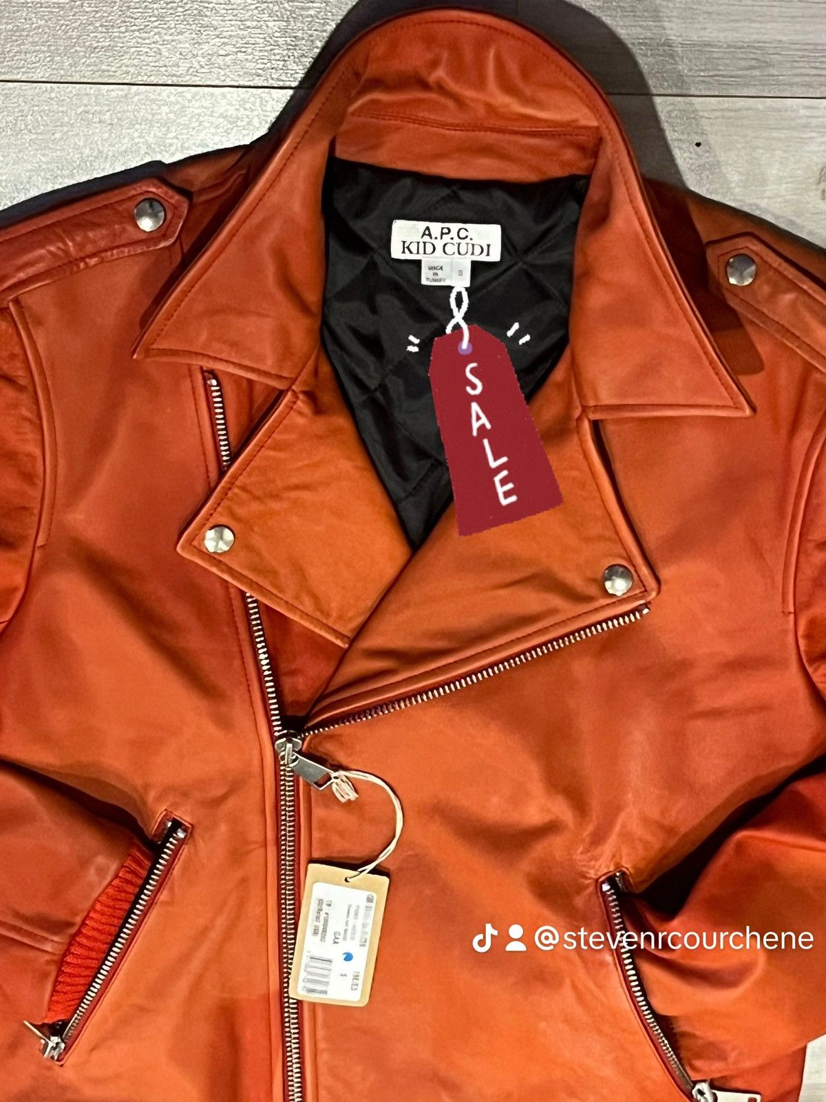 image of A P C x Kid Cudi Hell Jacket (Size Small) in Orange