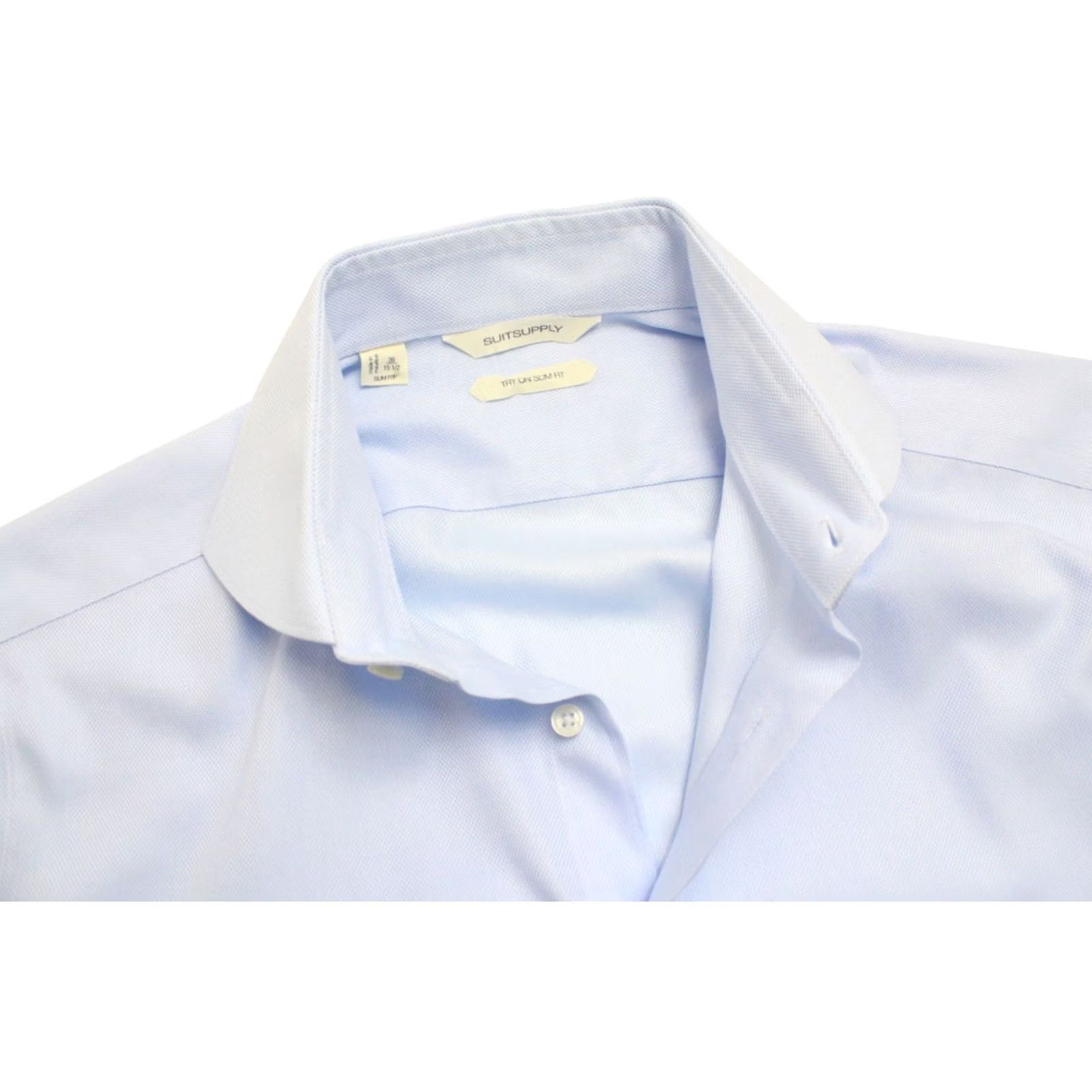 Suitsupply Suitsupply Try On Slim Fit Formal Shirt Men's 39 / 15 1/2 Patterned Button Up Shirt Mens Blue Patterned Button-Up Slim Fit Formal Shirt Size 40R - 4 Thumbnail