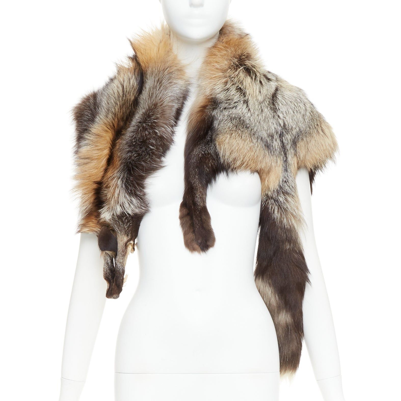 Other Brown ombre genuine fur animal scarf stole Size ONE SIZE - 1 Thumbnail